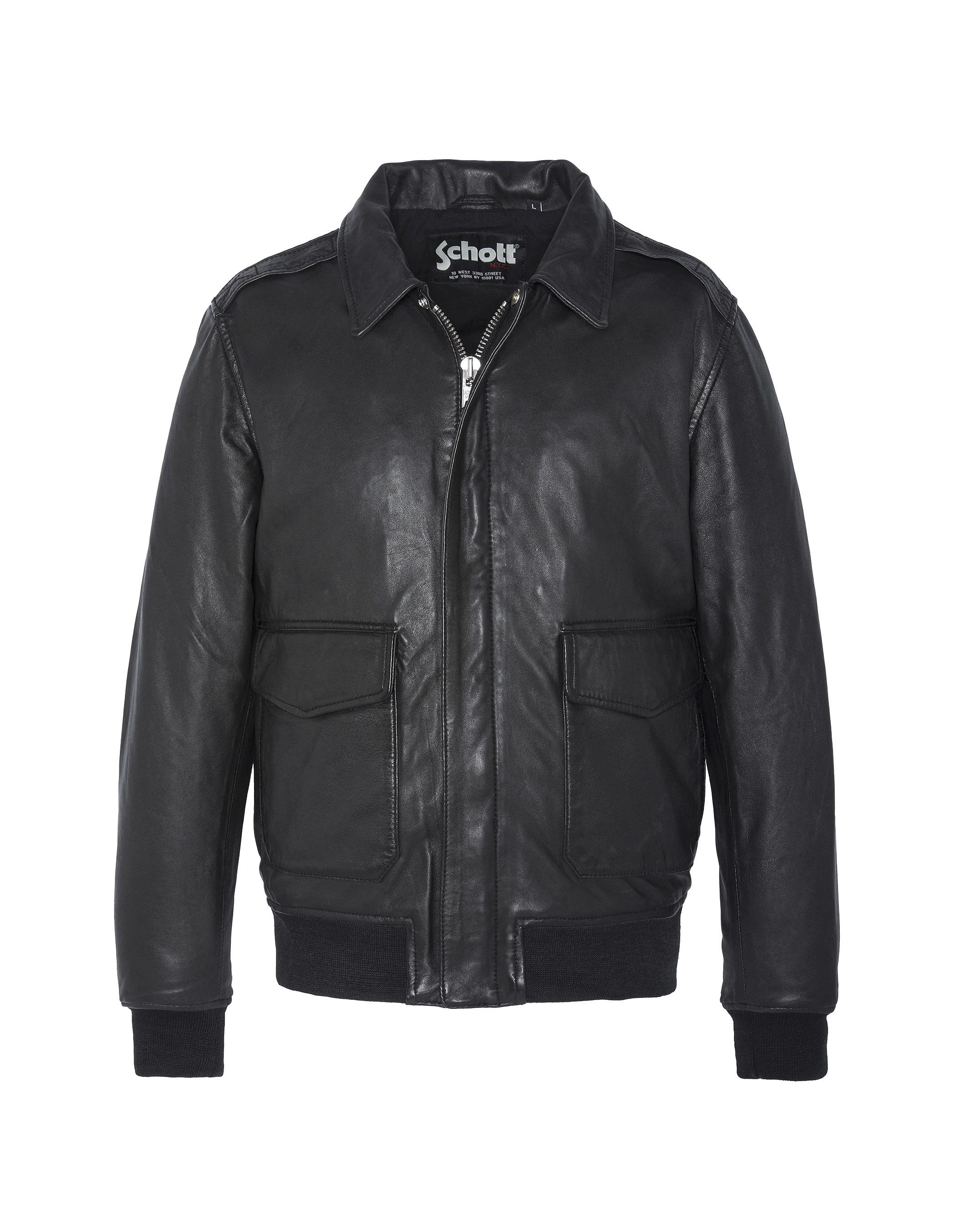 Black pilot jacket, lamb leather-1