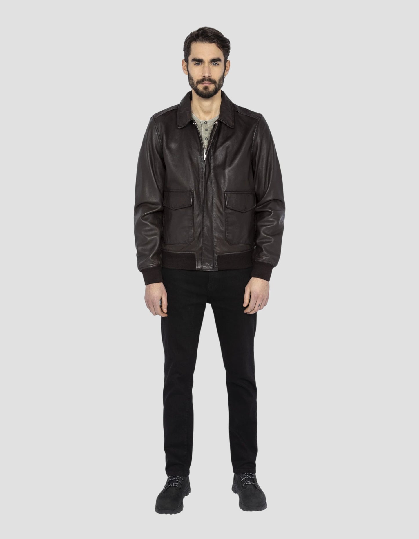 Brown pilot jacket, Lamb leather - LCFLIGHTWX | Schott NYC® Brown pilot jacket, Lamb leather - LCFLIGHTWX | Schott NYC®