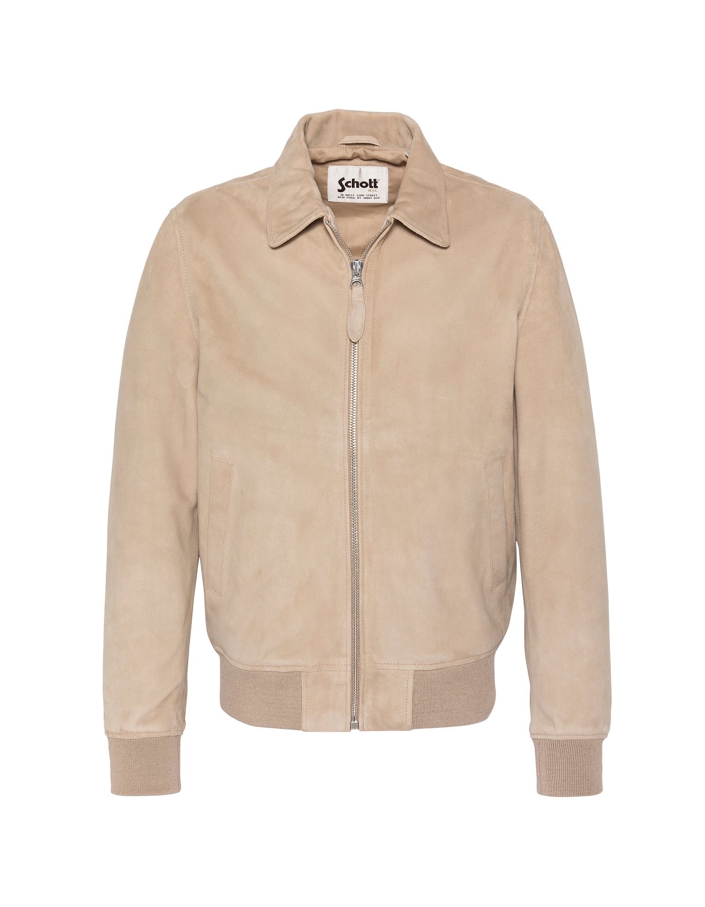 Beige casual jacket, goat suede