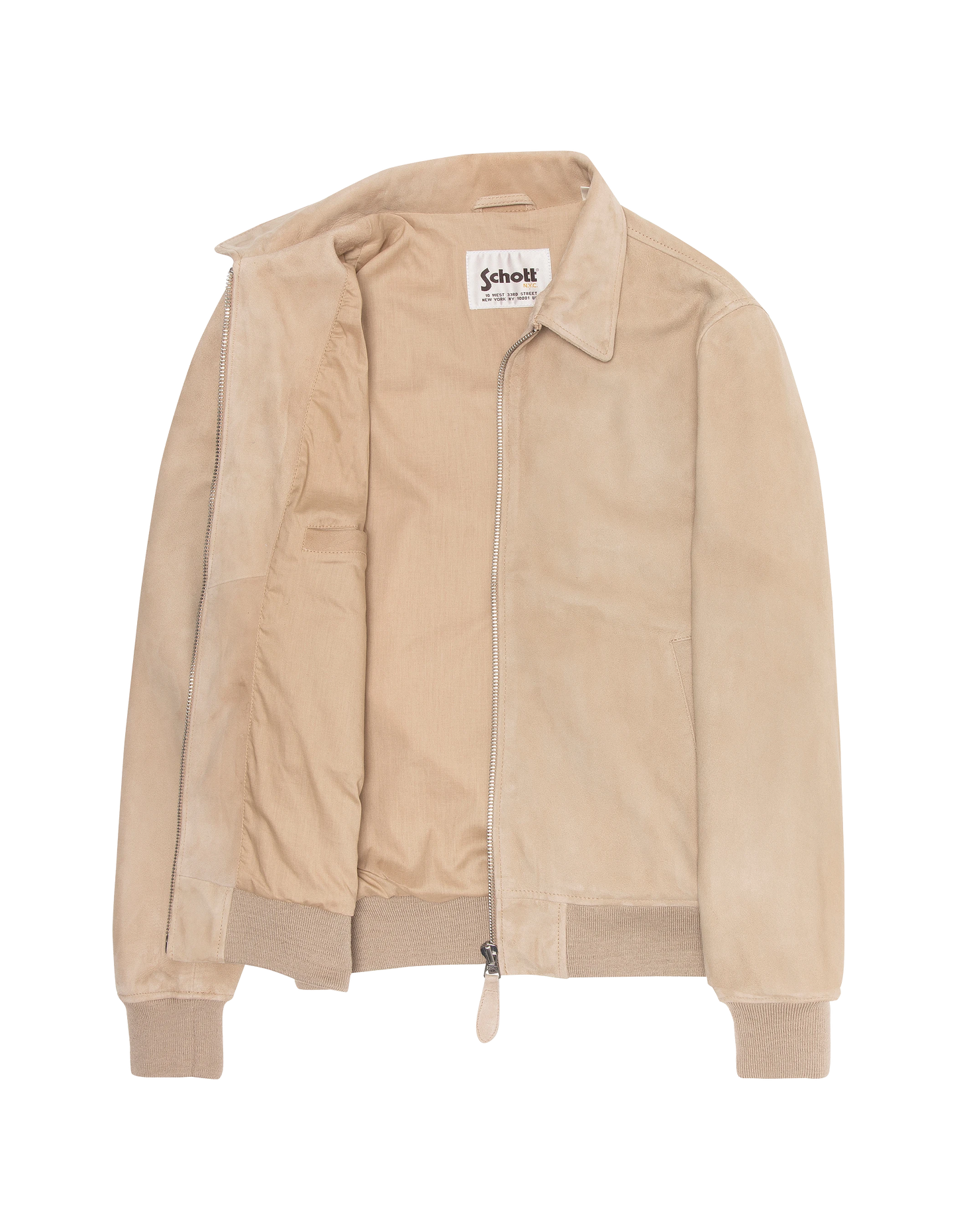 Beige casual jacket, goat suede
