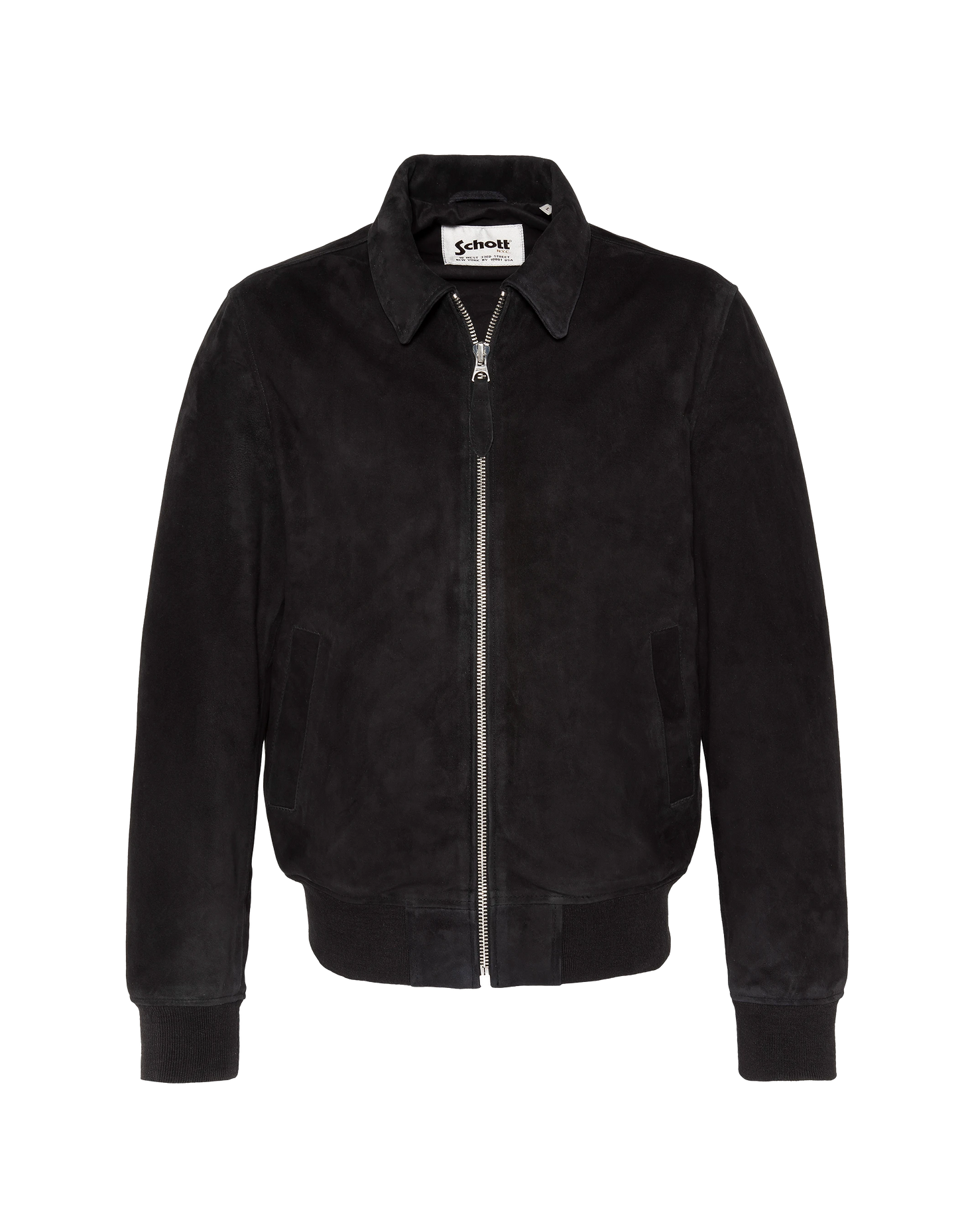 Blouson casual noir, chèvre velours