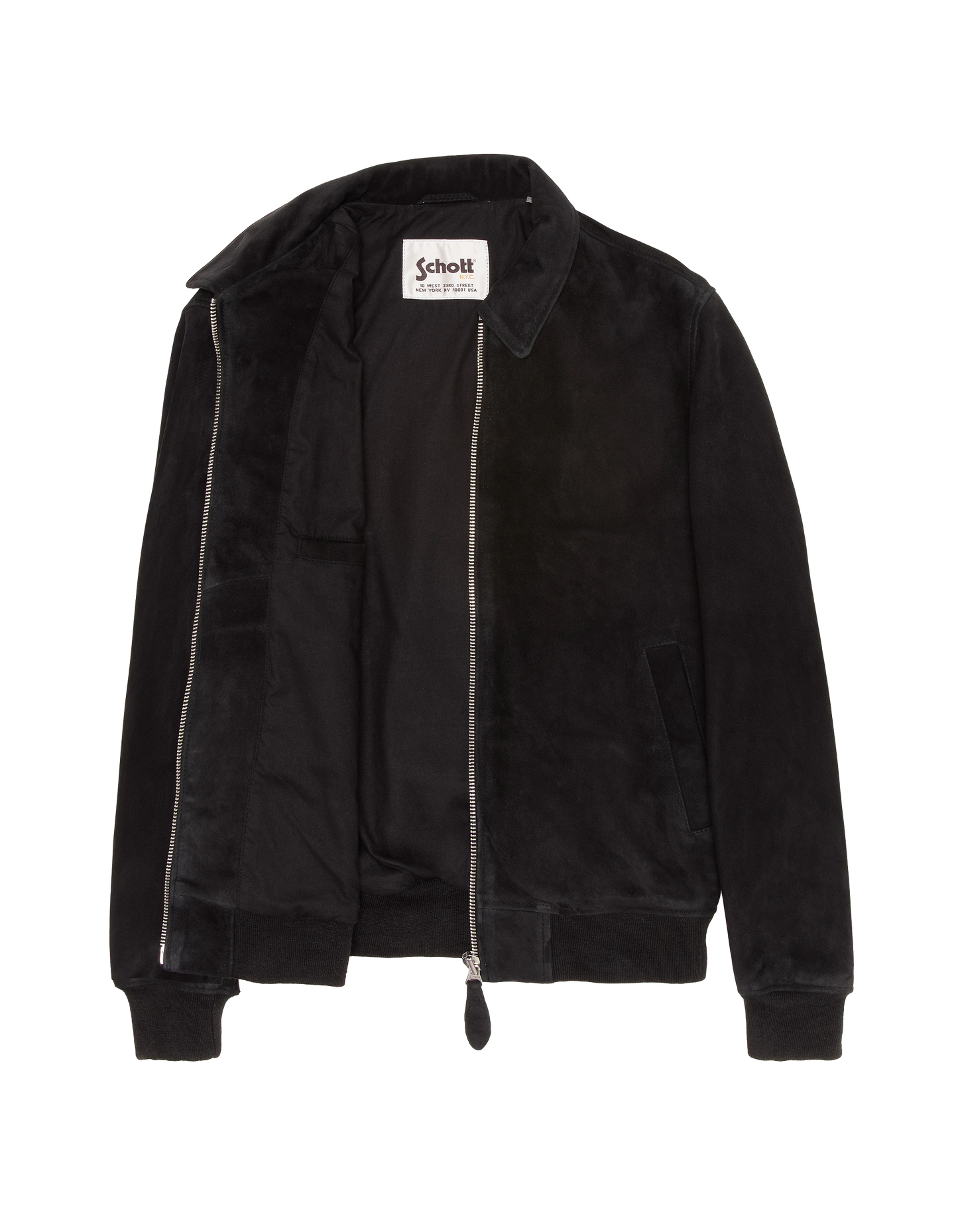 Blouson casual noir, chèvre velours