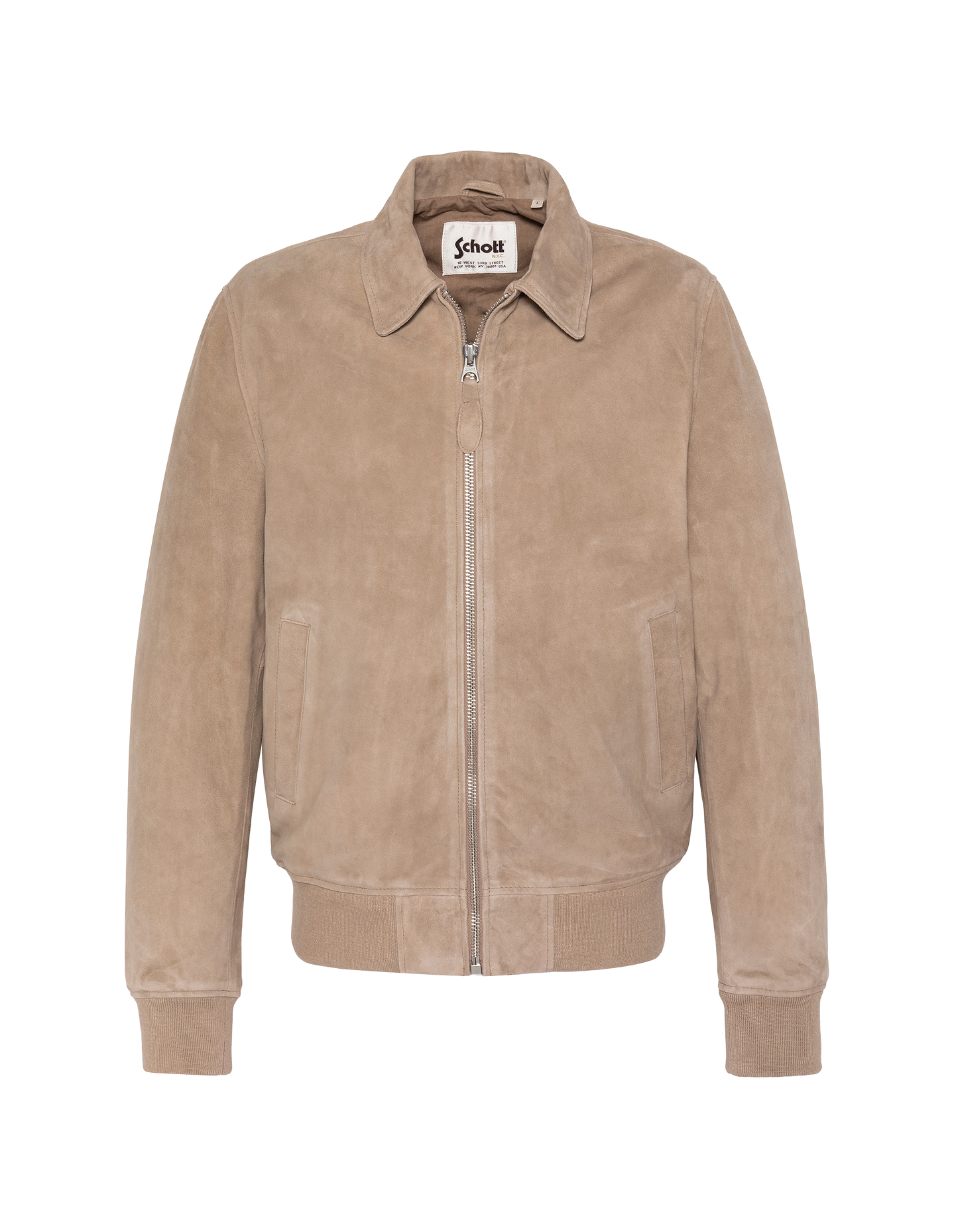 Blouson casual beige foncé, chèvre velours