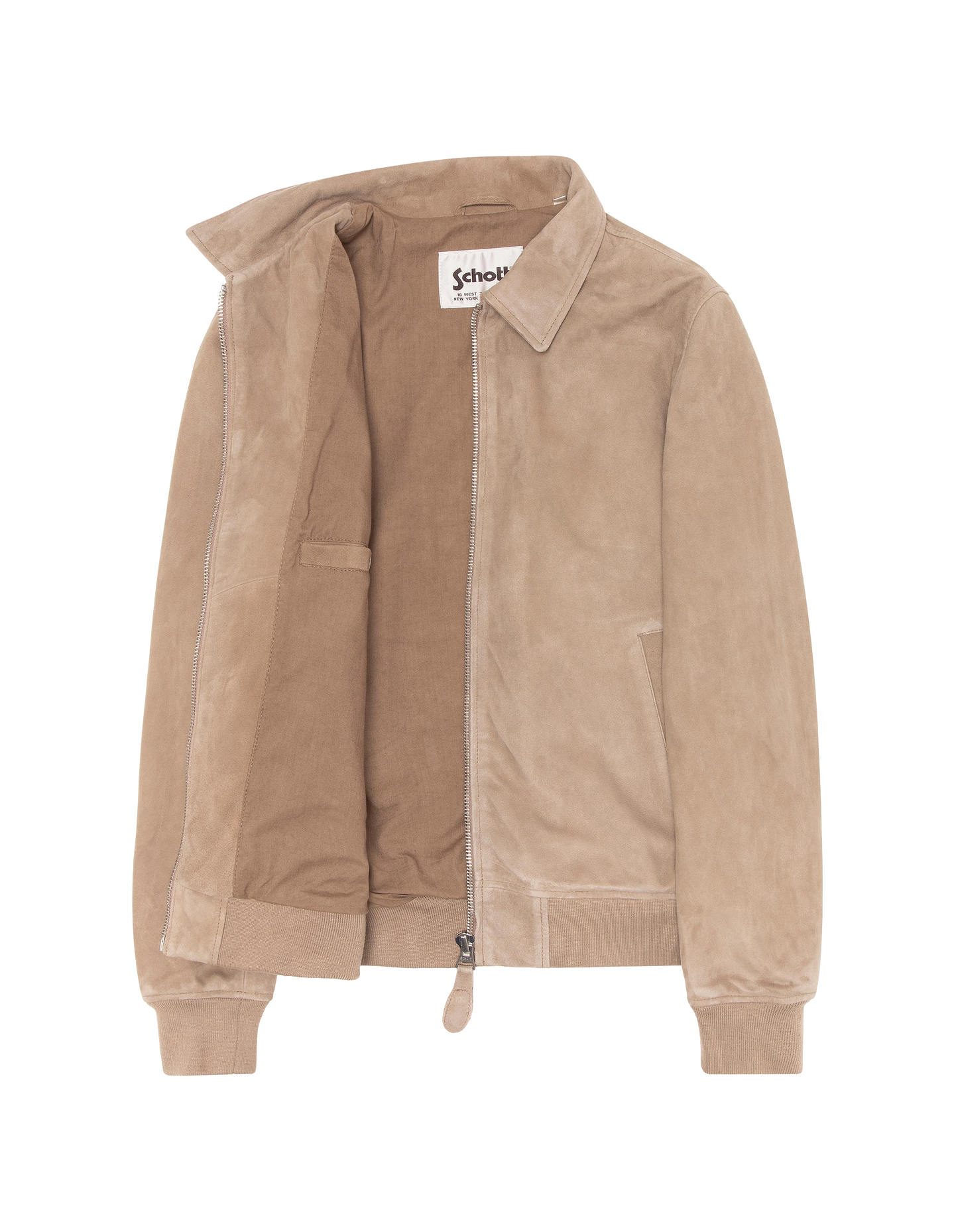 Blouson casual beige foncé, chèvre velours