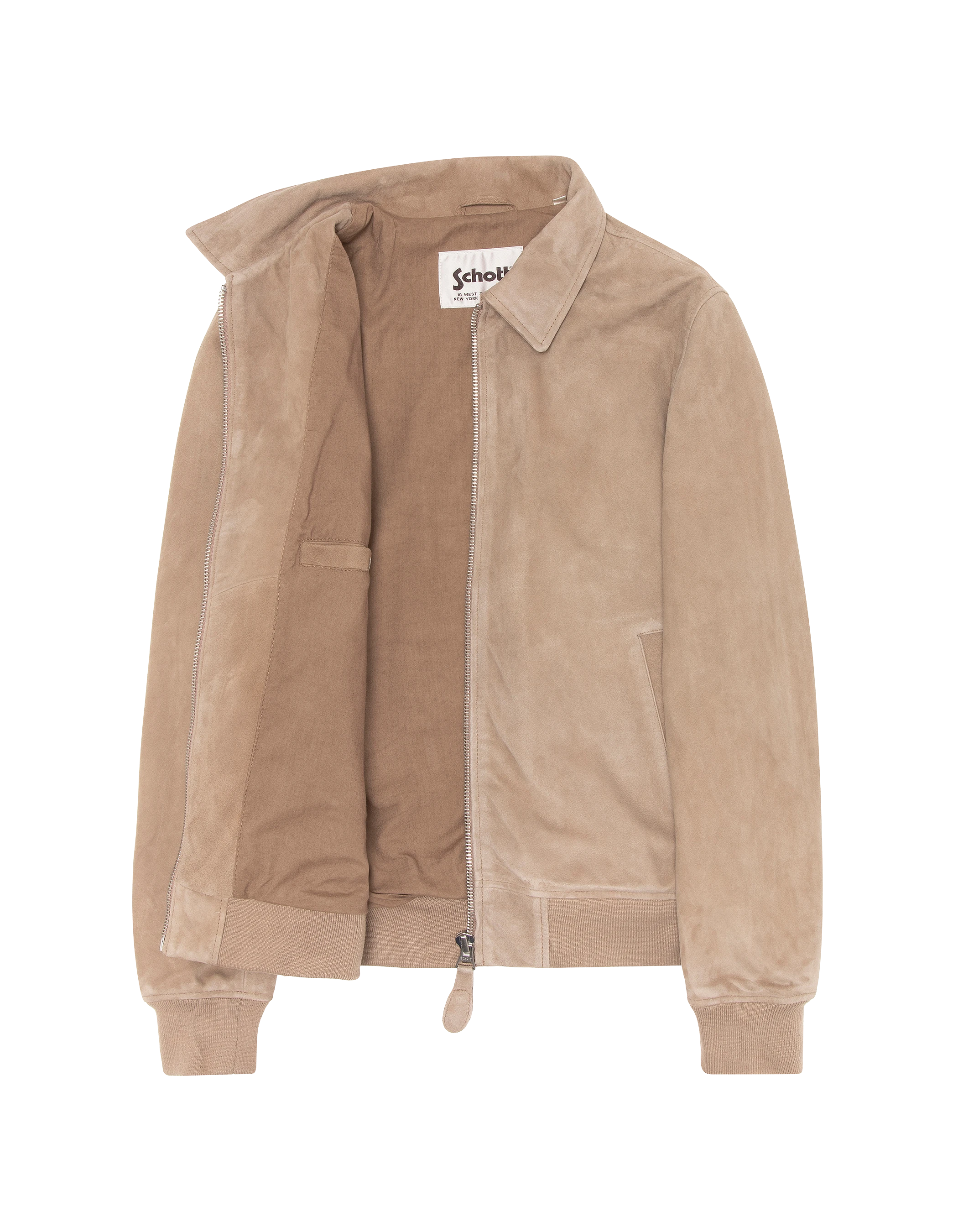 Blouson casual beige foncé, chèvre velours-3