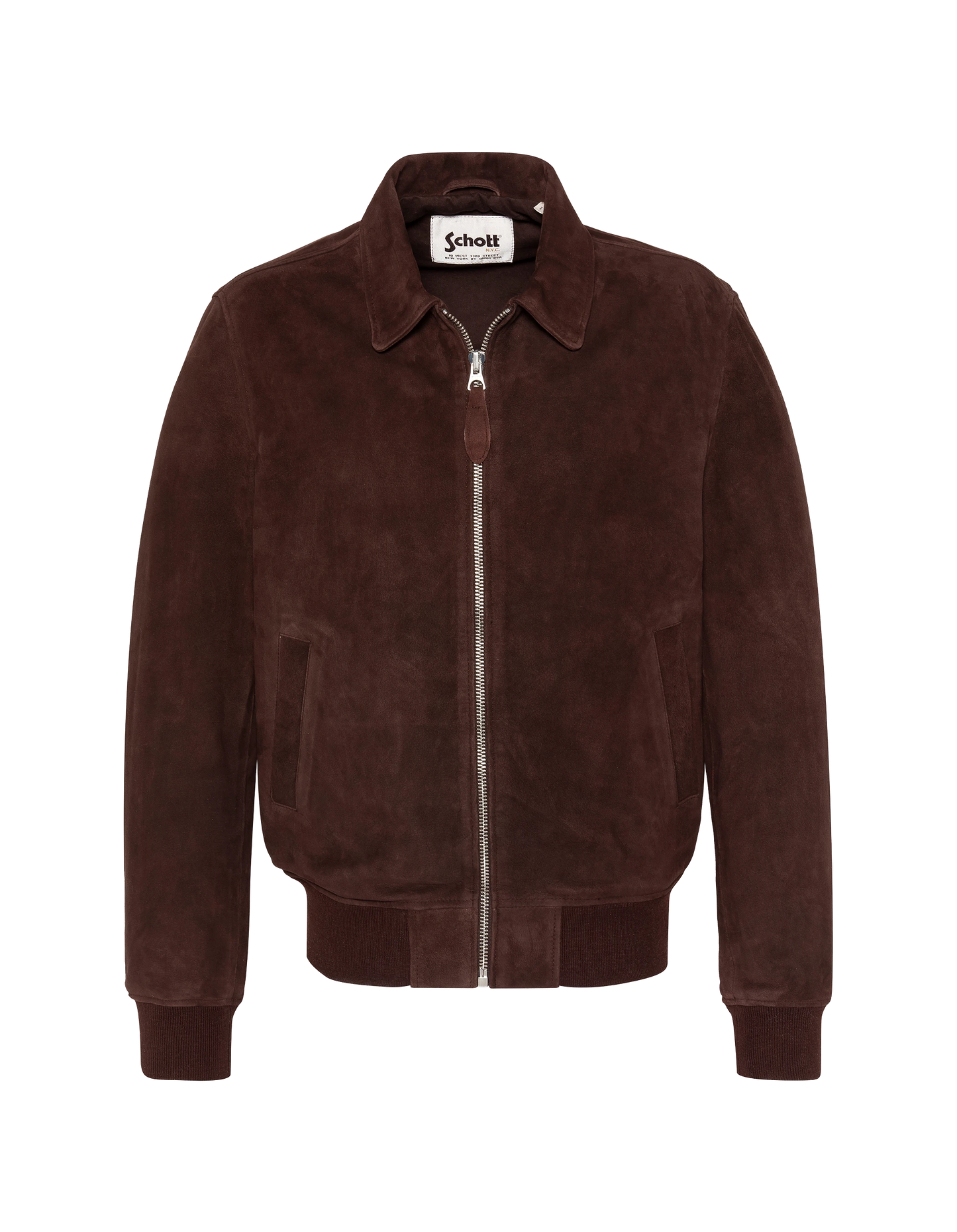 Blouson casual marron foncé, chèvre velours