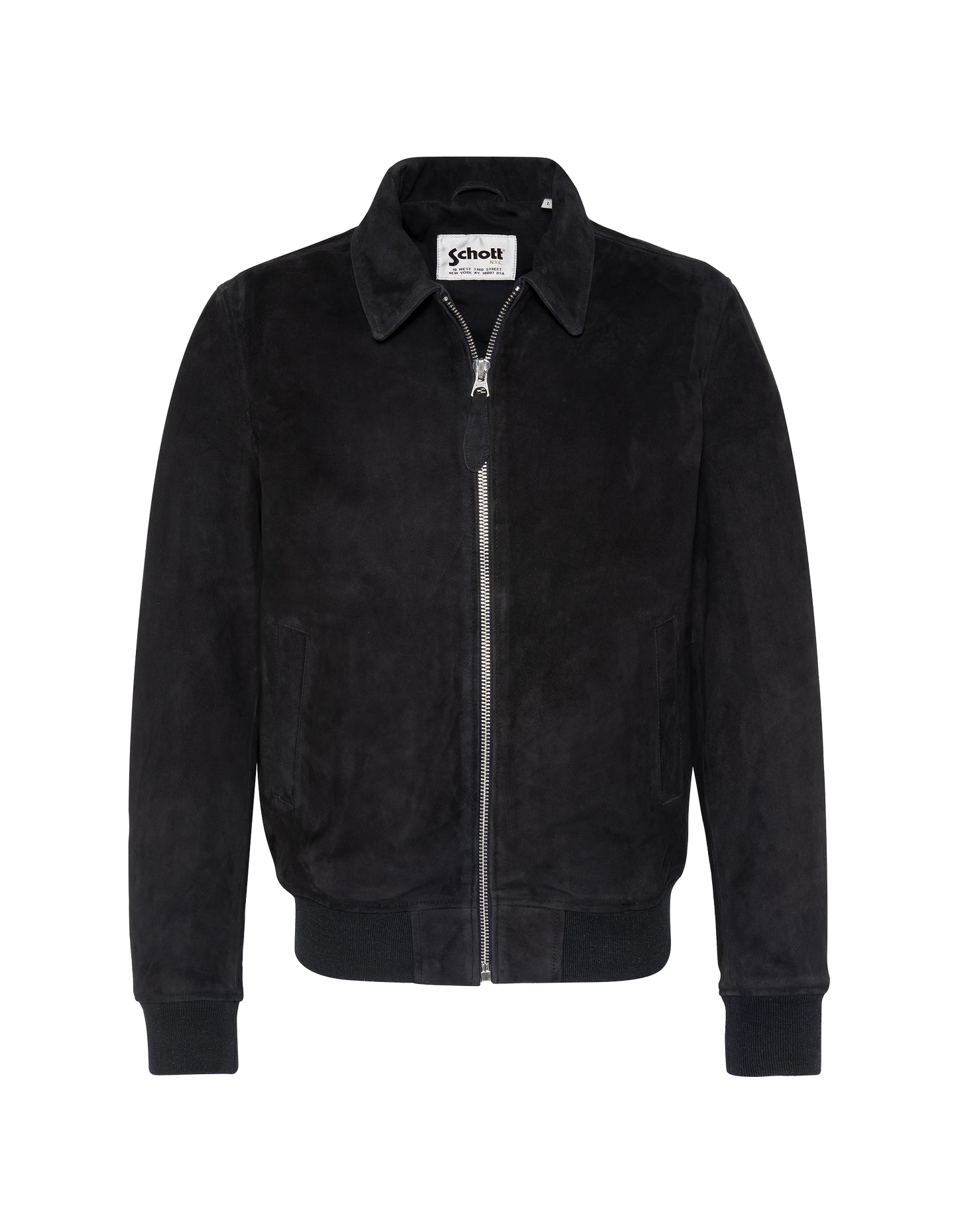 Casual navy blue jacket, goat suede