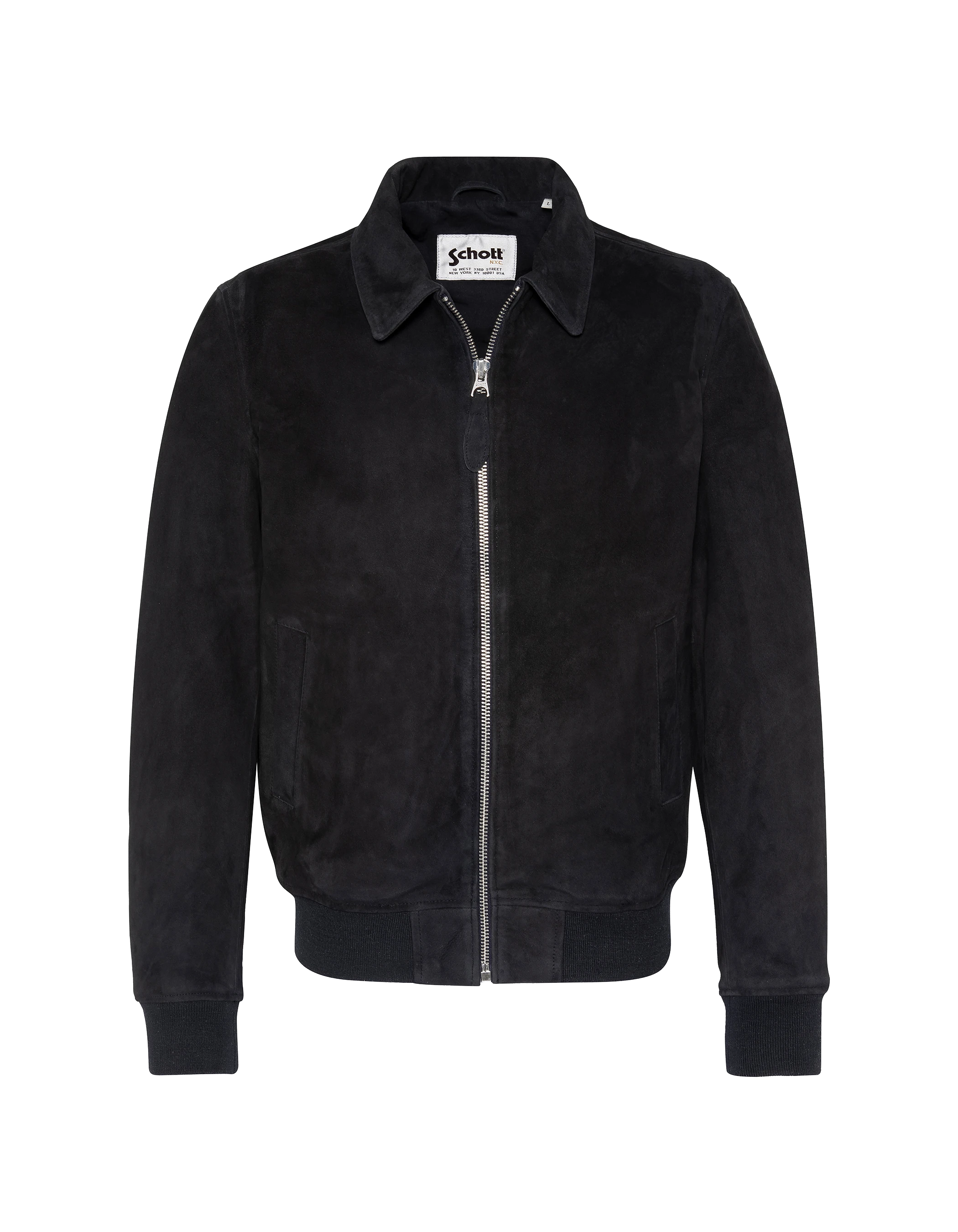 Casual navy blue jacket, goat suede-1