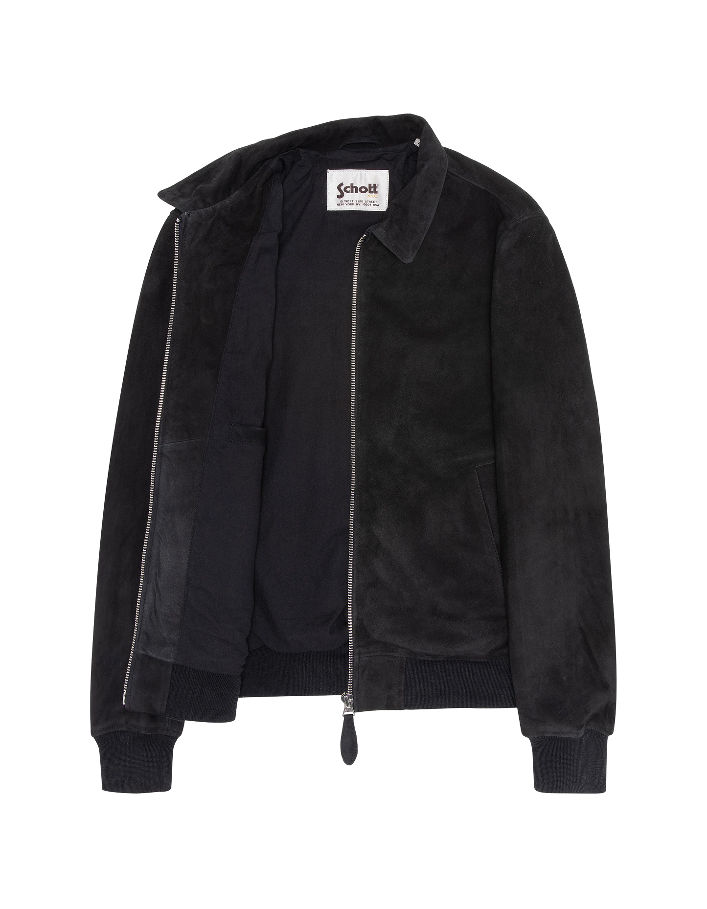 Casual navy blue jacket, goat suede