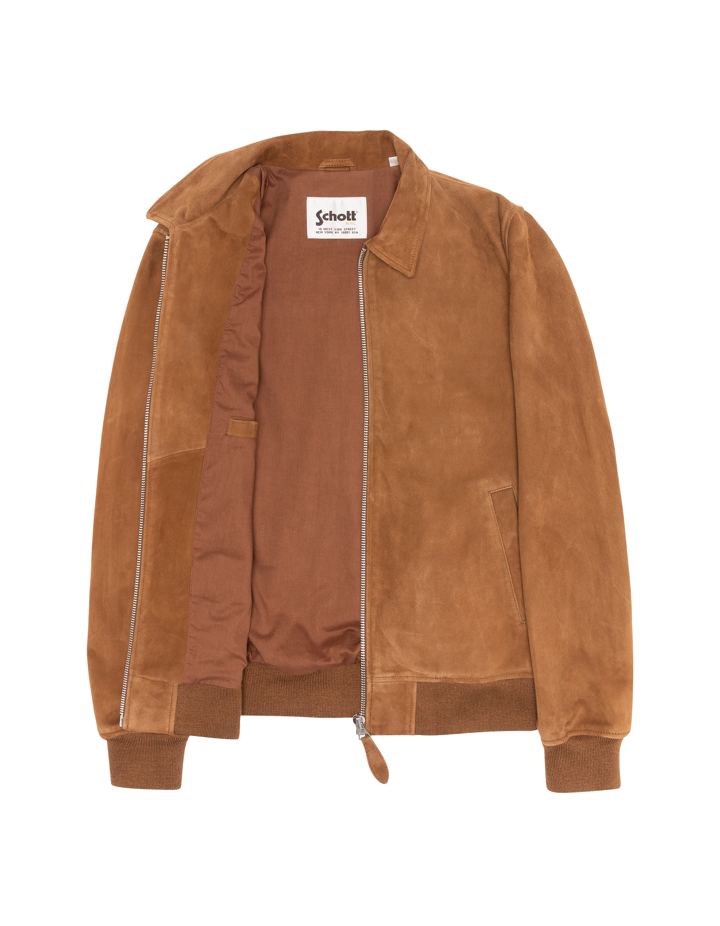 Blouson casual rouille, chèvre velours