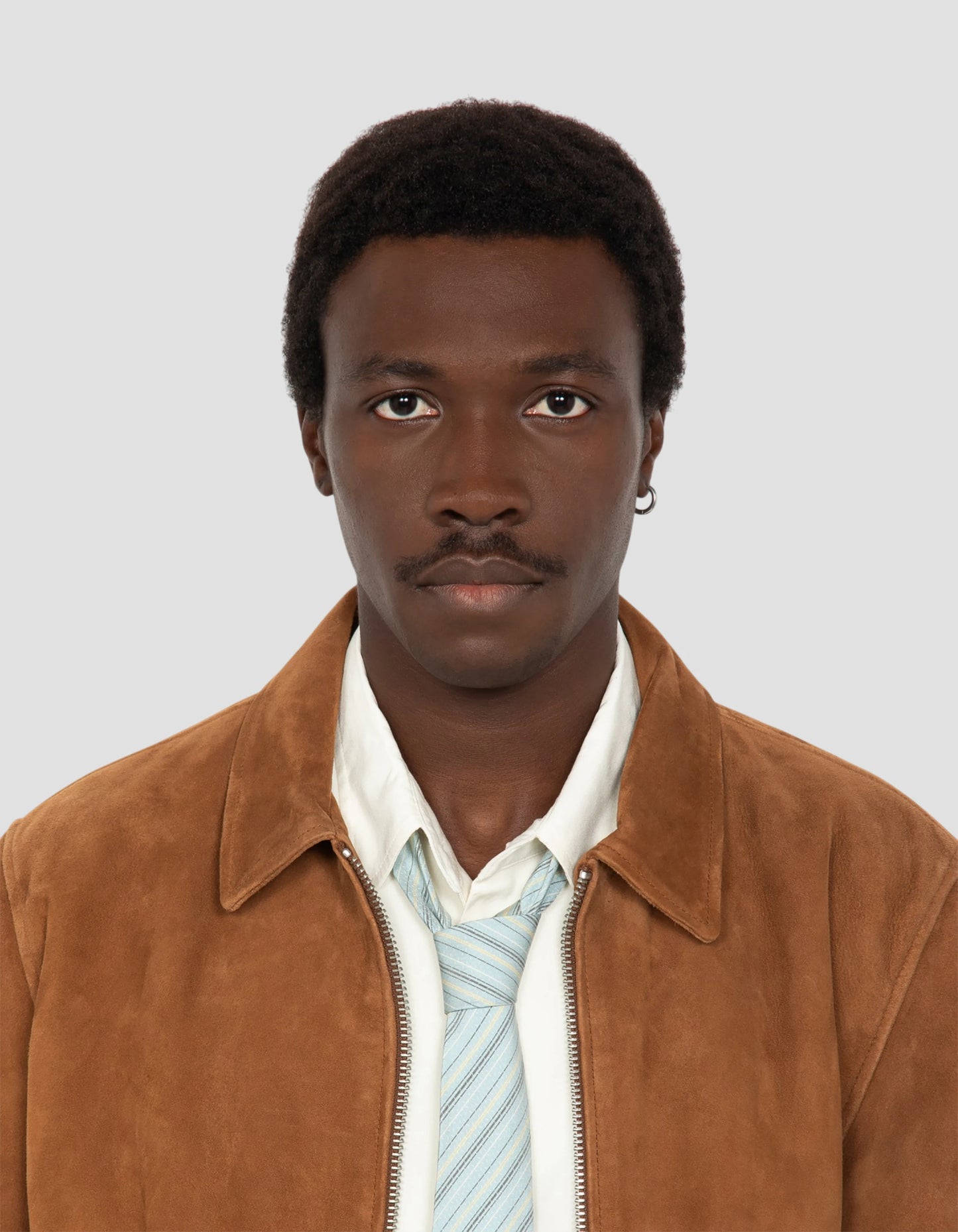 Blouson casual rouille, chèvre velours