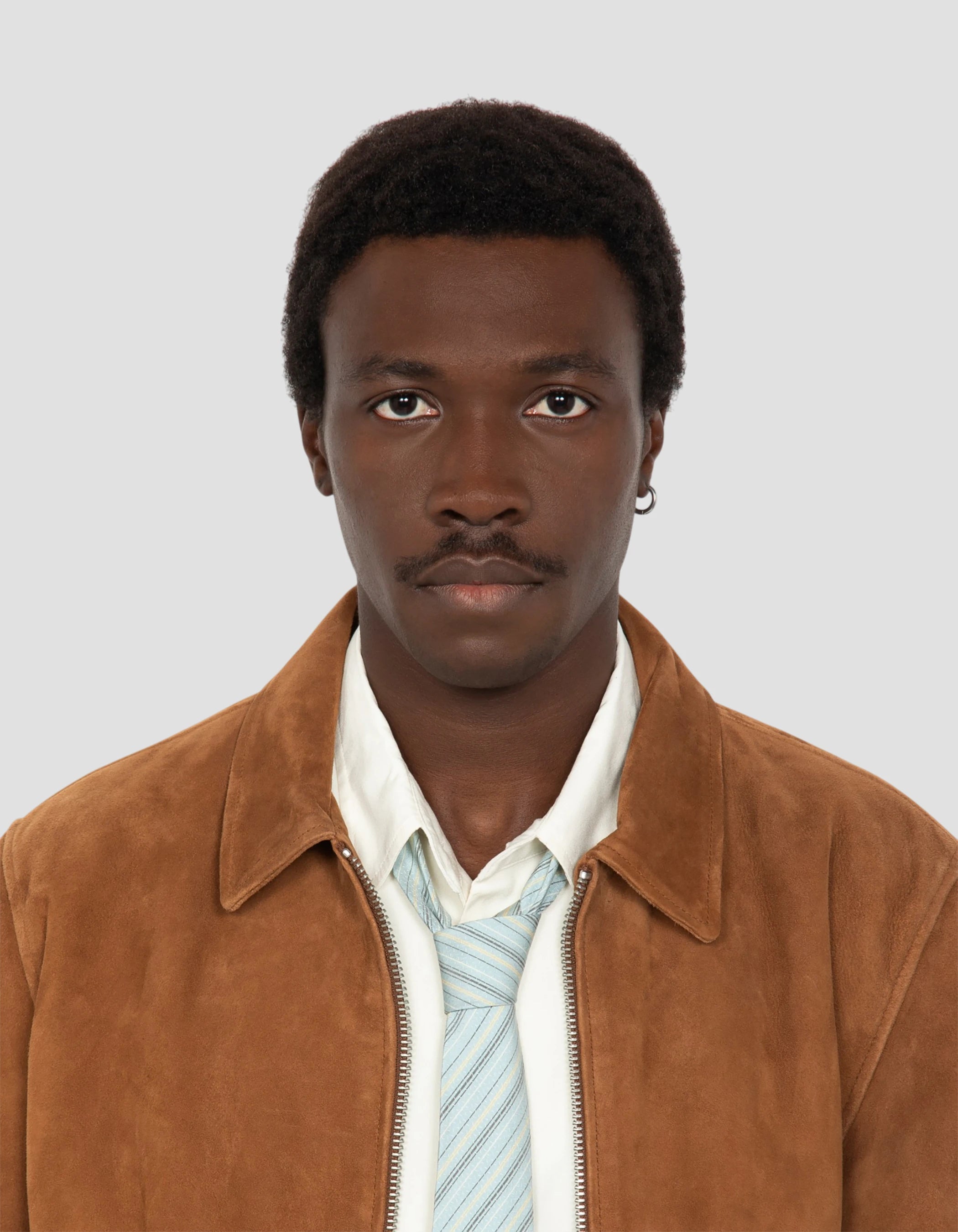 Blouson casual rouille, chèvre velours-5