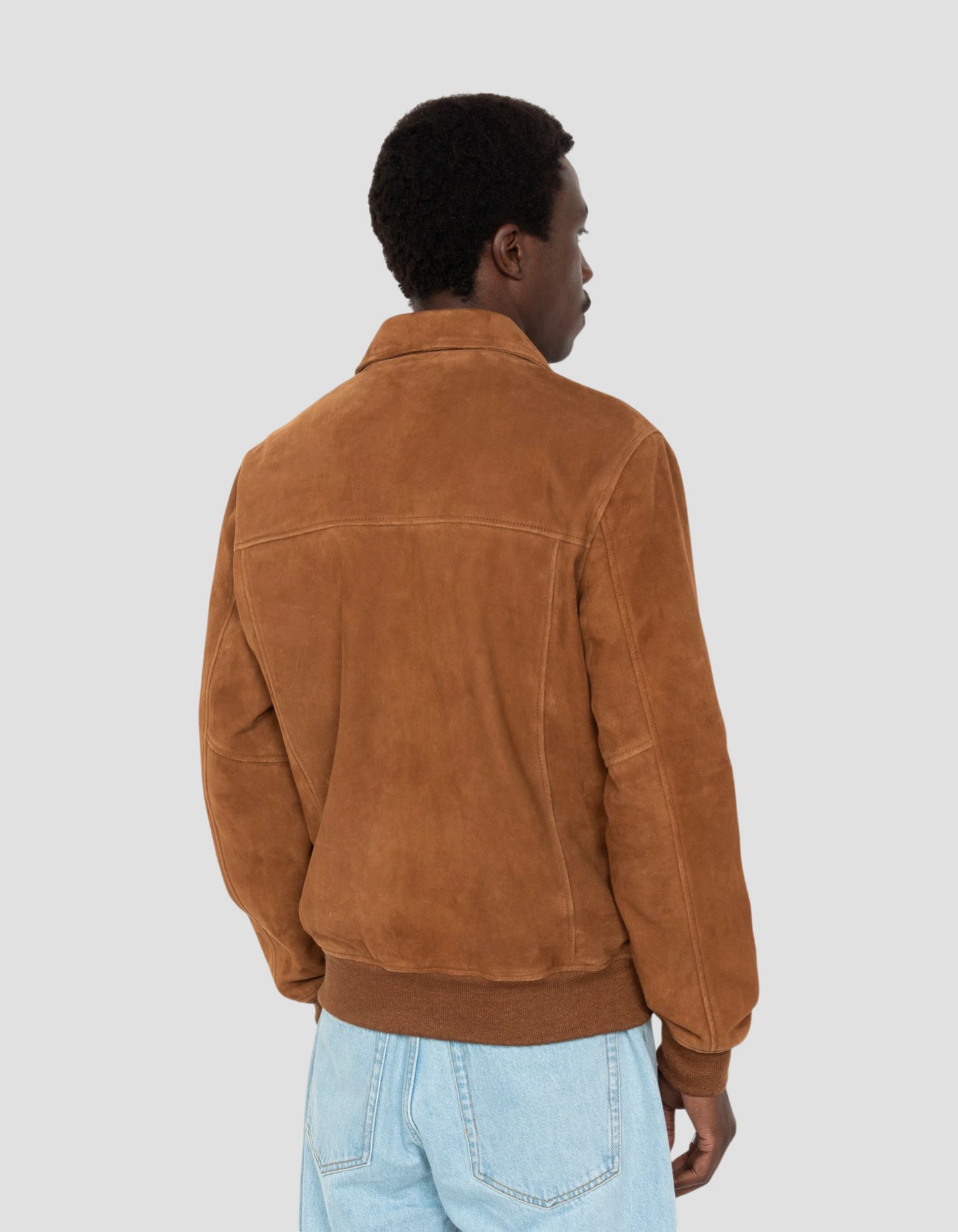 Blouson casual rouille, chèvre velours