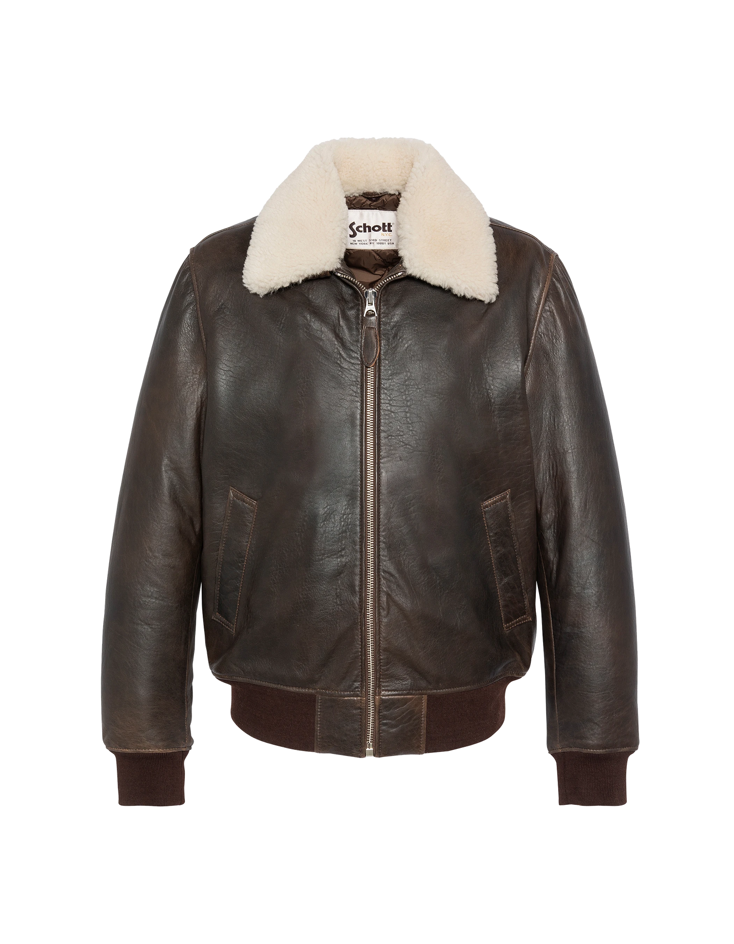 Chaqueta marrón aviadora, cuero de cordero