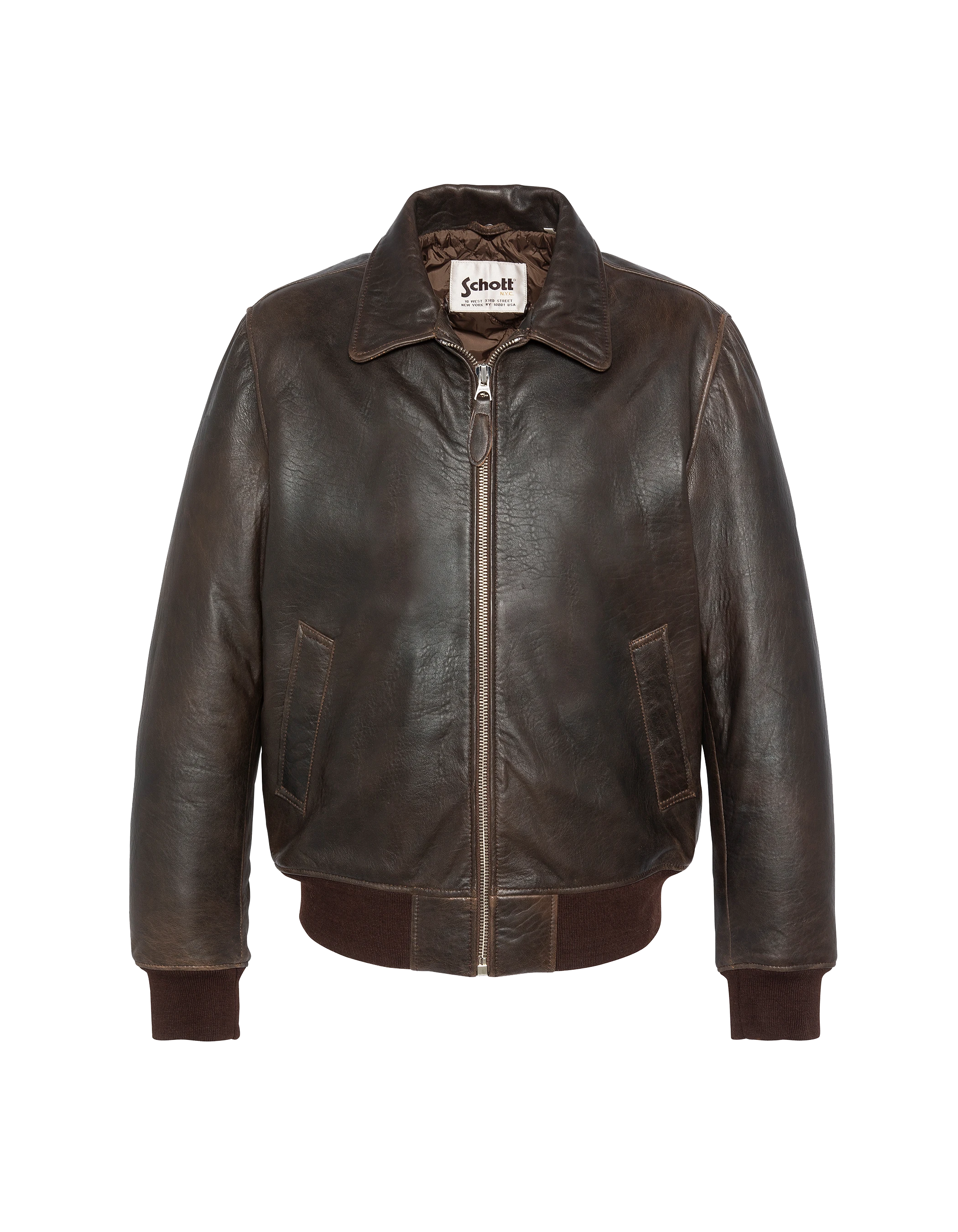 Chaqueta marrón aviadora, cuero de cordero-7