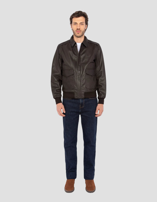 Brown pilot jacket, Lamb leather - LCFLIGHTWX | Schott NYC® Brown pilot jacket, Lamb leather - LCFLIGHTWX | Schott NYC®