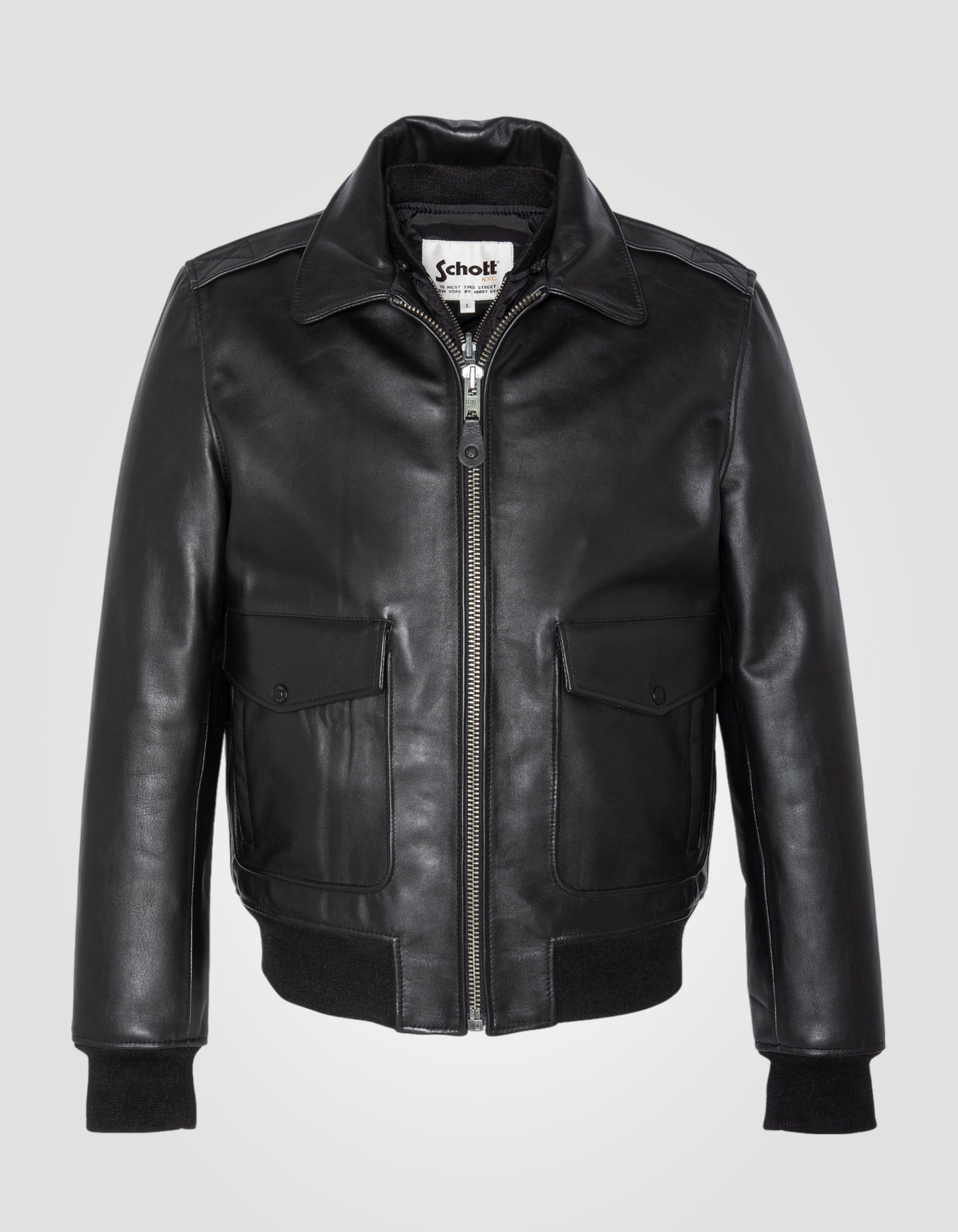 Blouson pilote type A-2, cuir de vachette