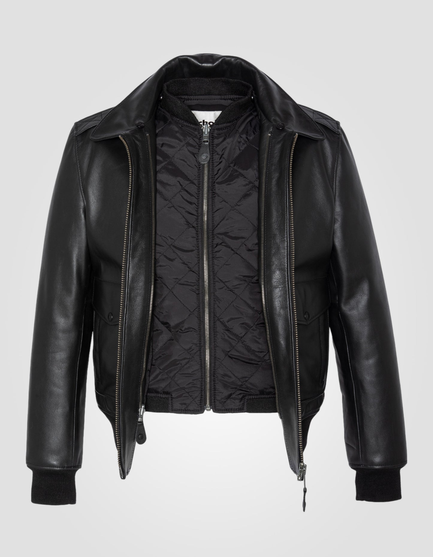 Blouson pilote type A-2, cuir de vachette
