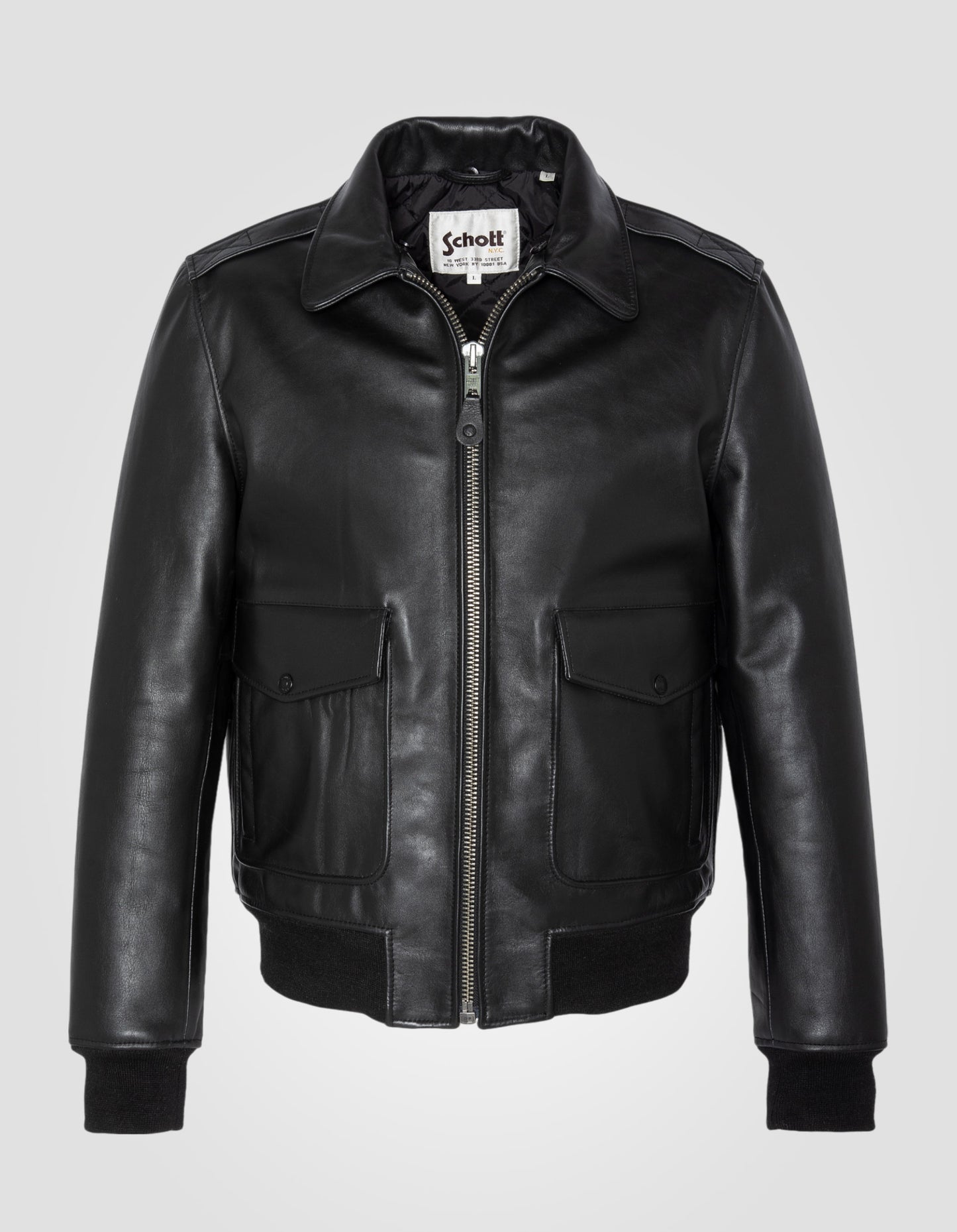 Blouson pilote type A-2, cuir de vachette