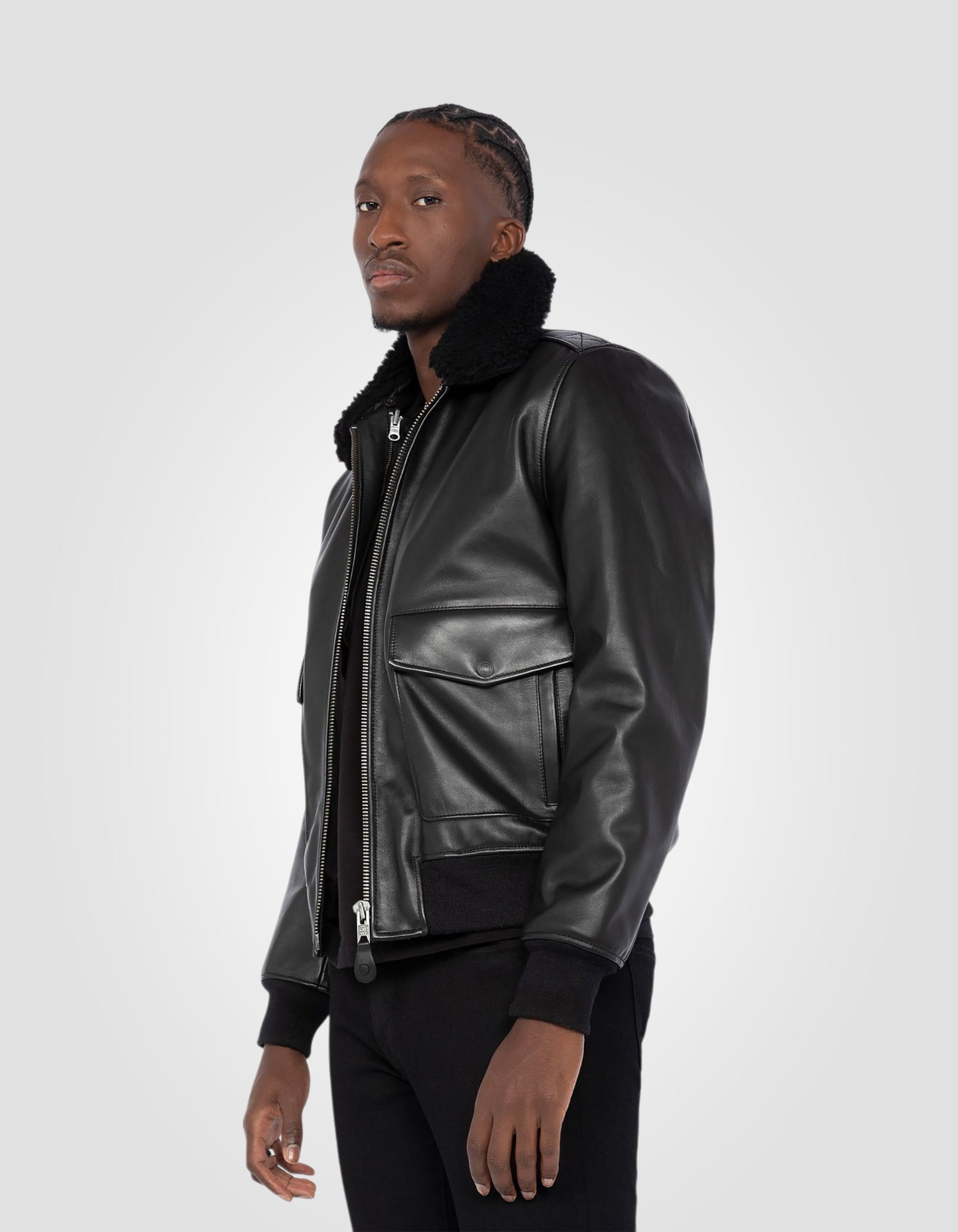 Blouson pilote type A-2, cuir de vachette