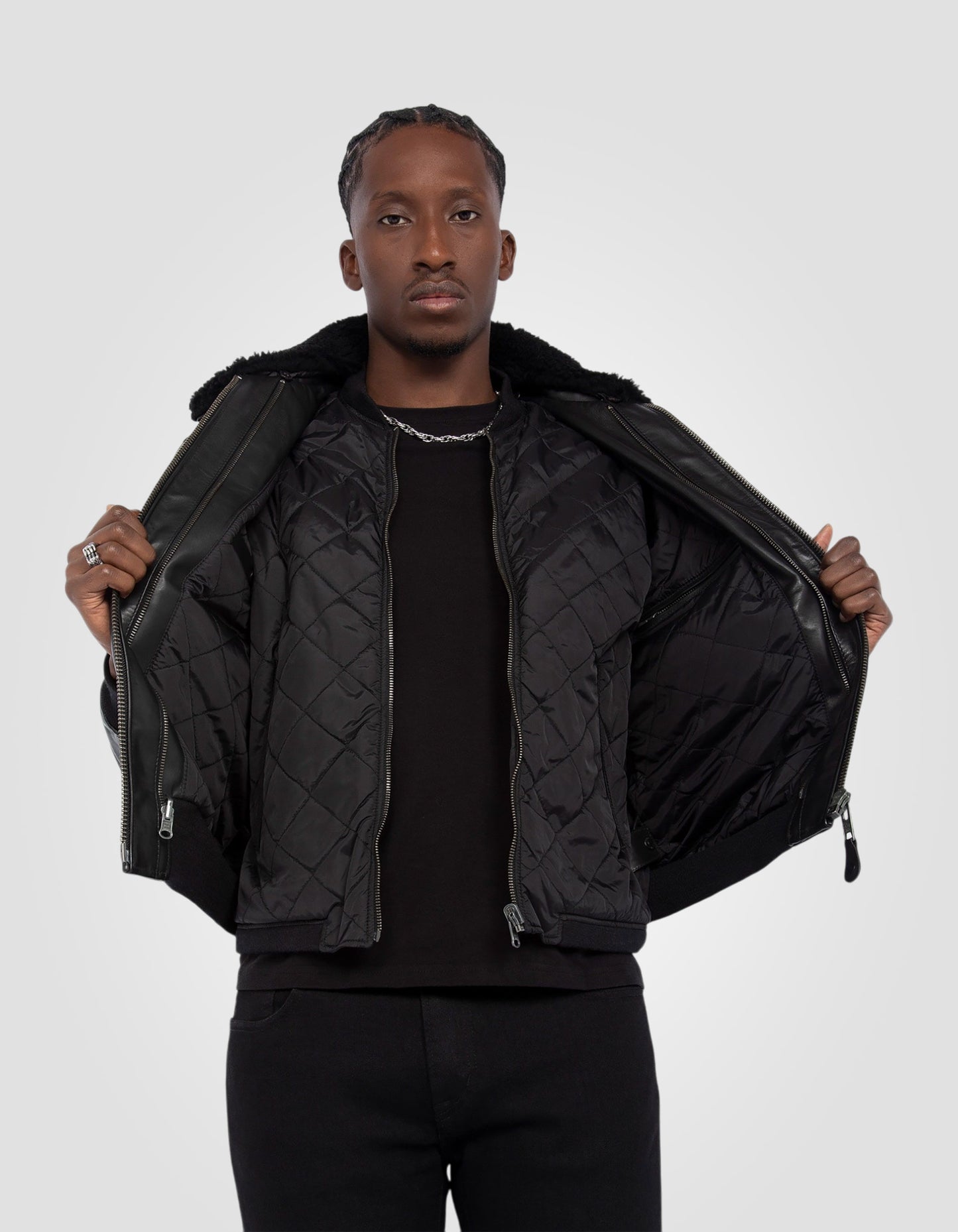 Blouson pilote type A-2, cuir de vachette