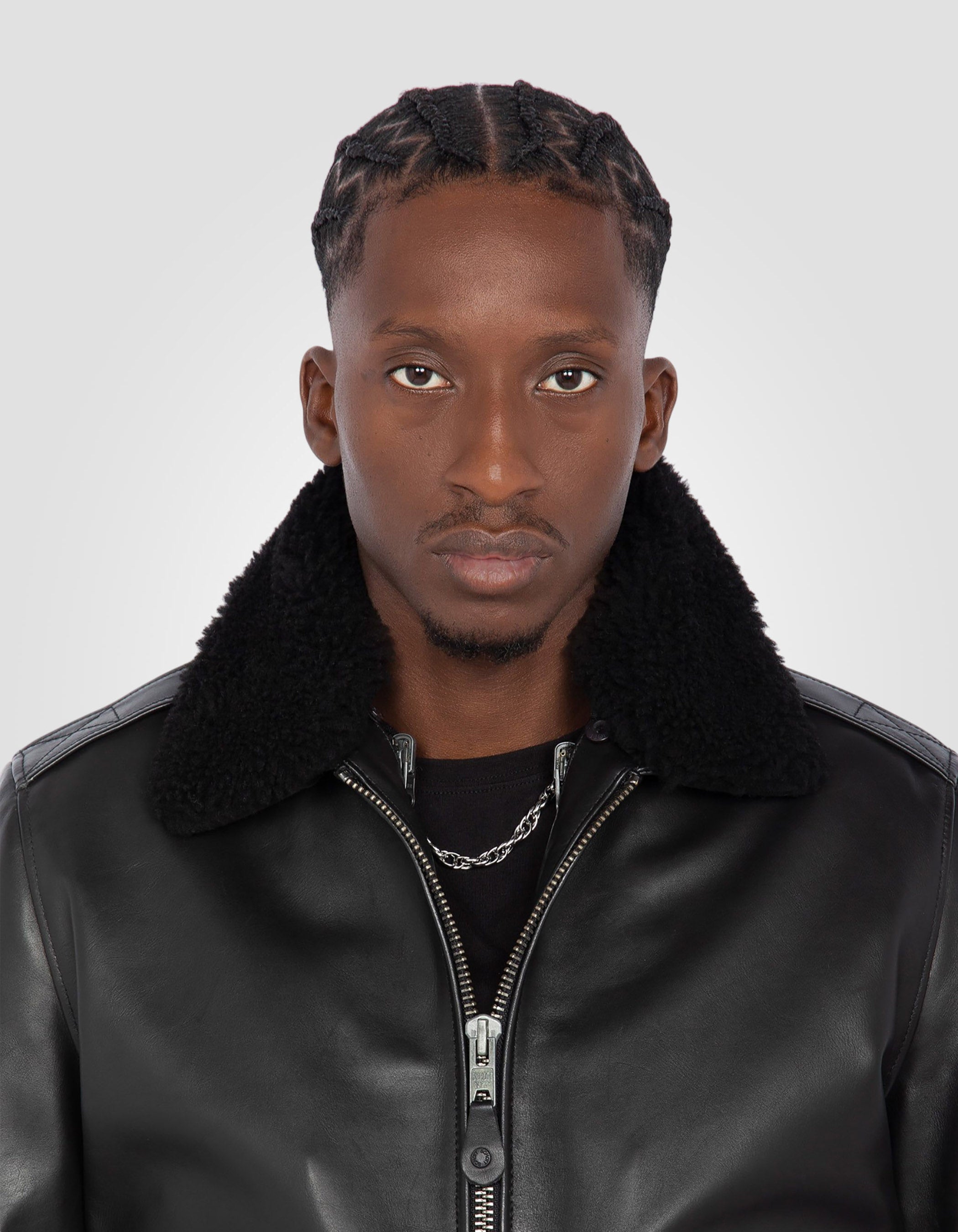 Schwarze A-2-Pilotjacke mit abnehmbar-6