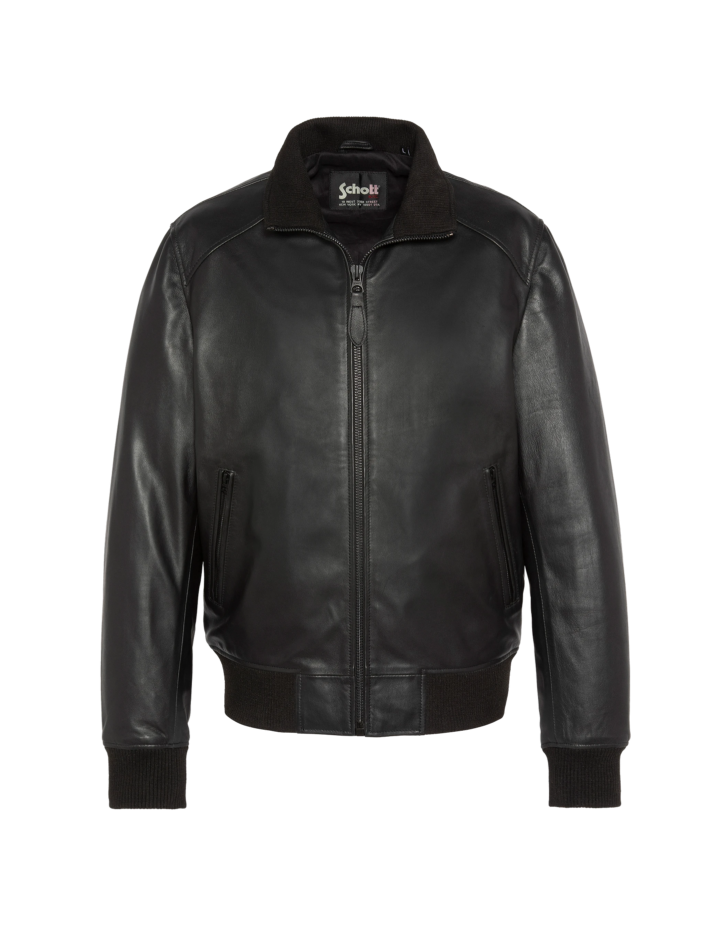 Blouson rétro full black, cuir d'agneau