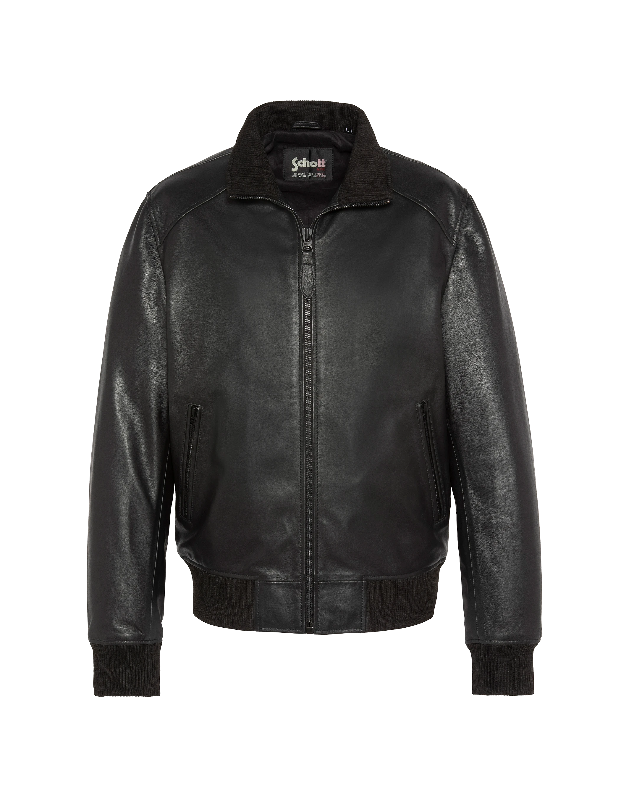 Blouson rétro full black, cuir d'agneau-2