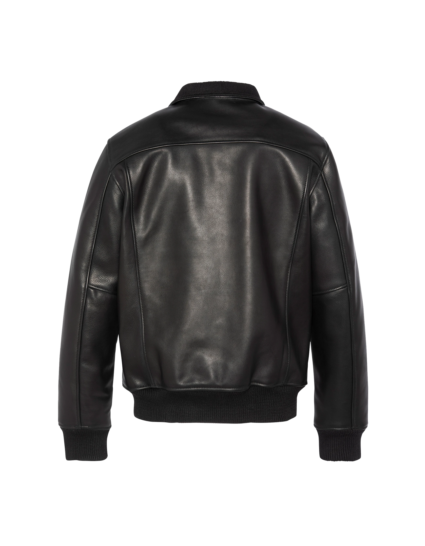 Blouson noir rétro, cuir de vachette grainé