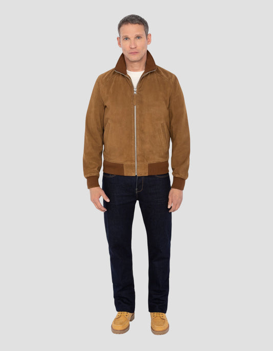 Rust retro jacket, goat leather