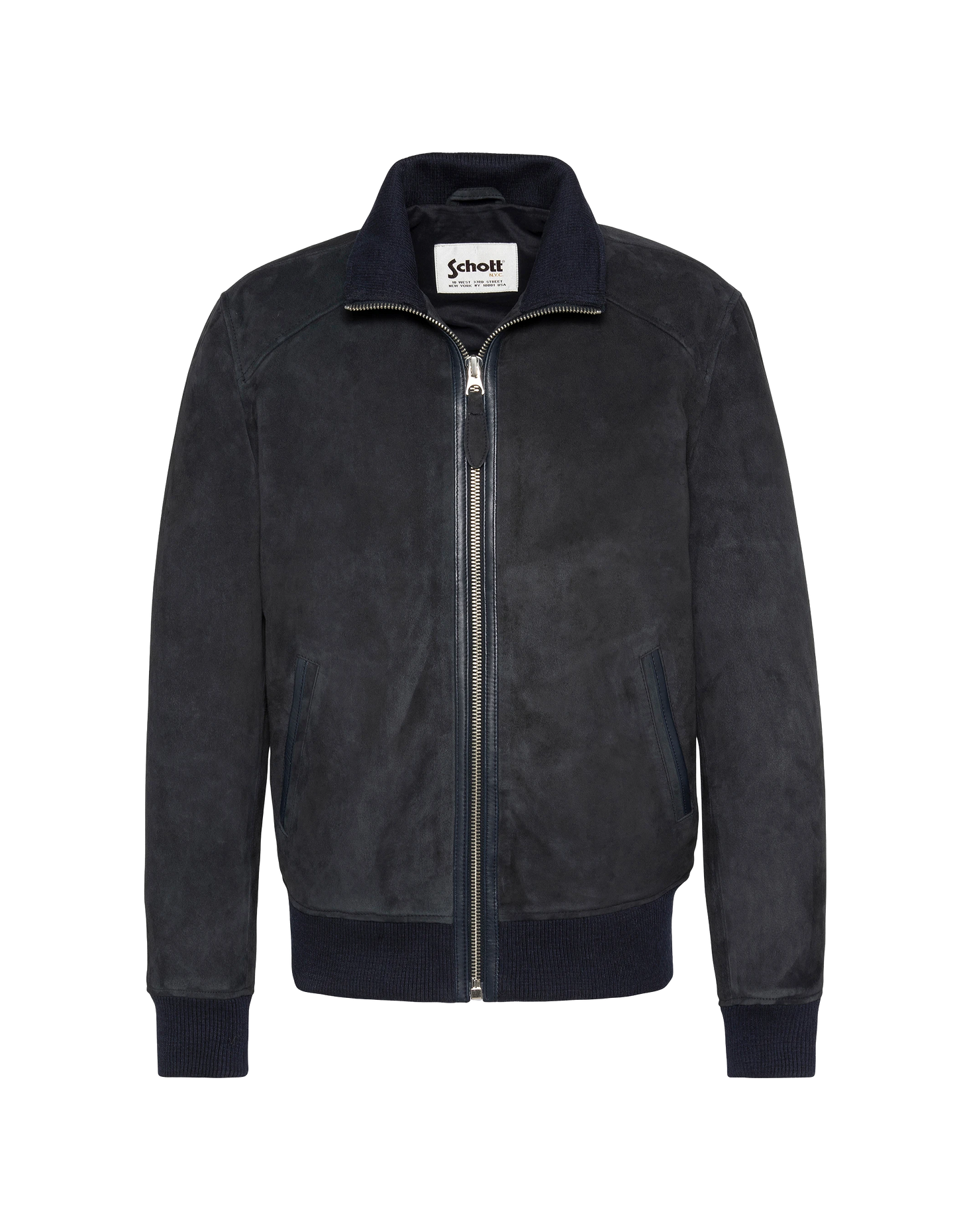 Retro navy blue jacket, goat suede