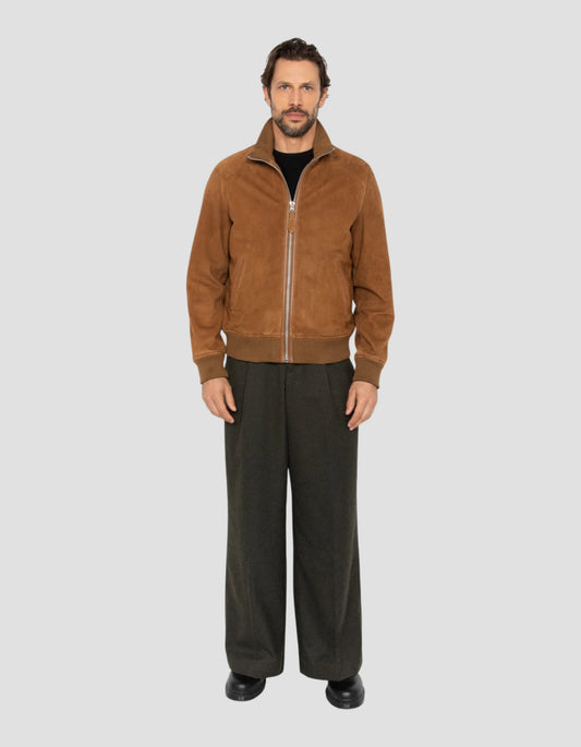 Retro-Rostjacke, Ziegenwildleder