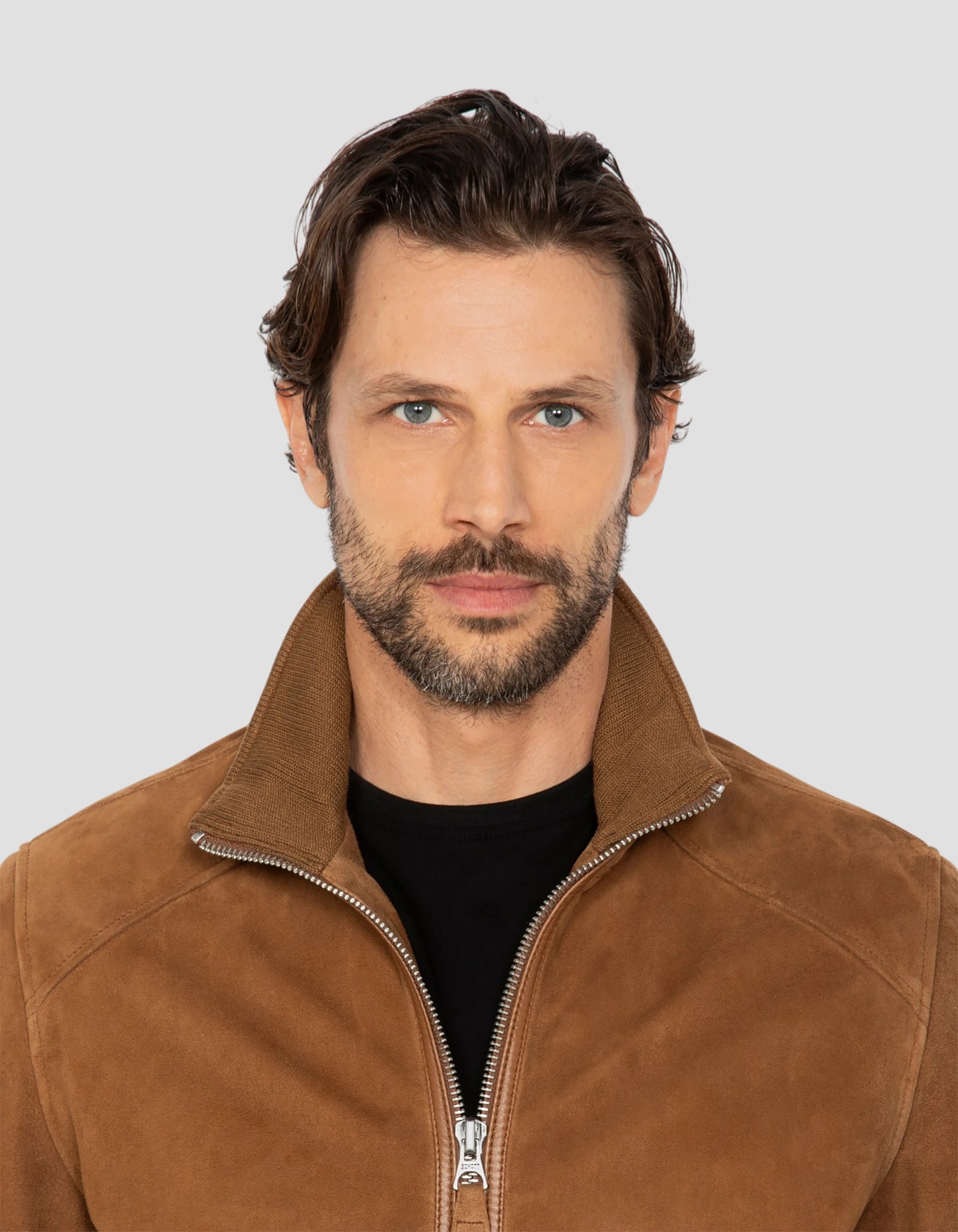 Blouson rétro rouille, chèvre velours