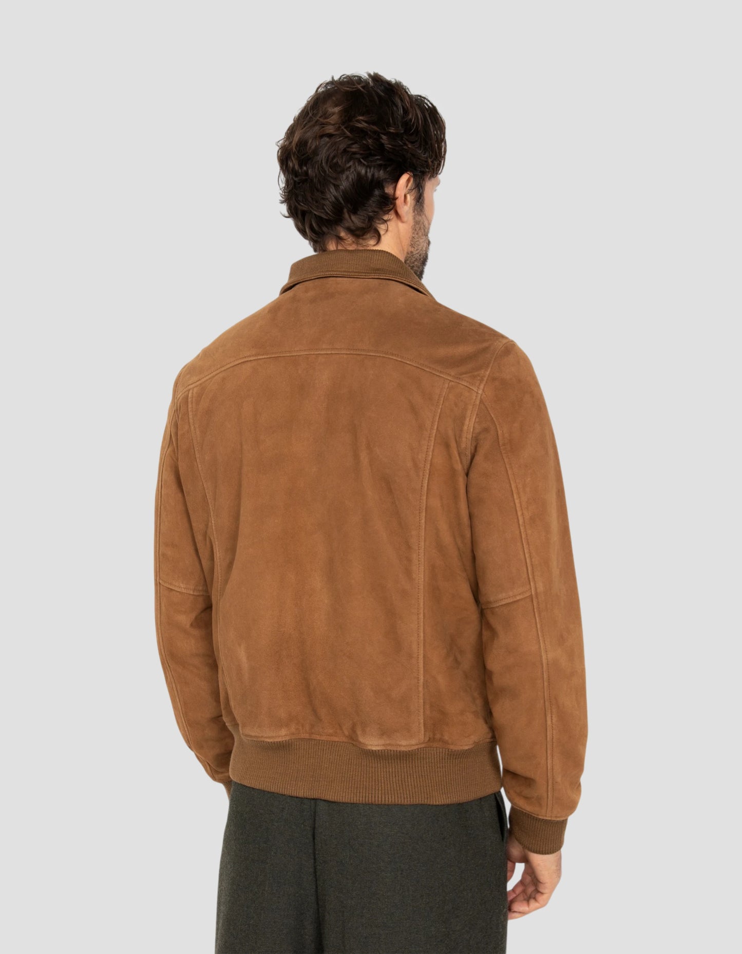 Blouson rétro rouille, chèvre velours