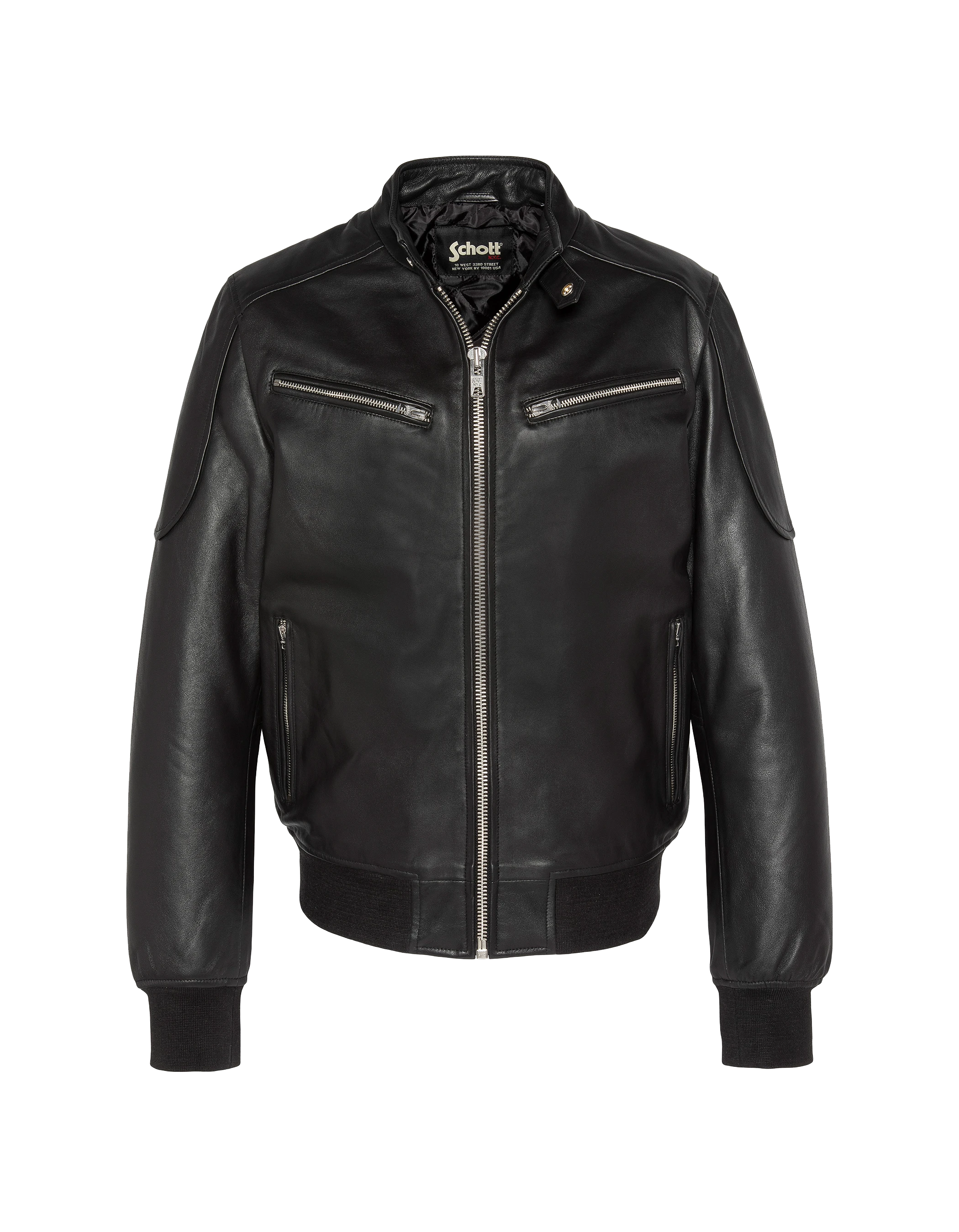 Multipoche black biker jacket, lamb leather - lcharvey | Schott NYC® Multipoche black biker jacket, lamb leather - lcharvey | Schott NYC®