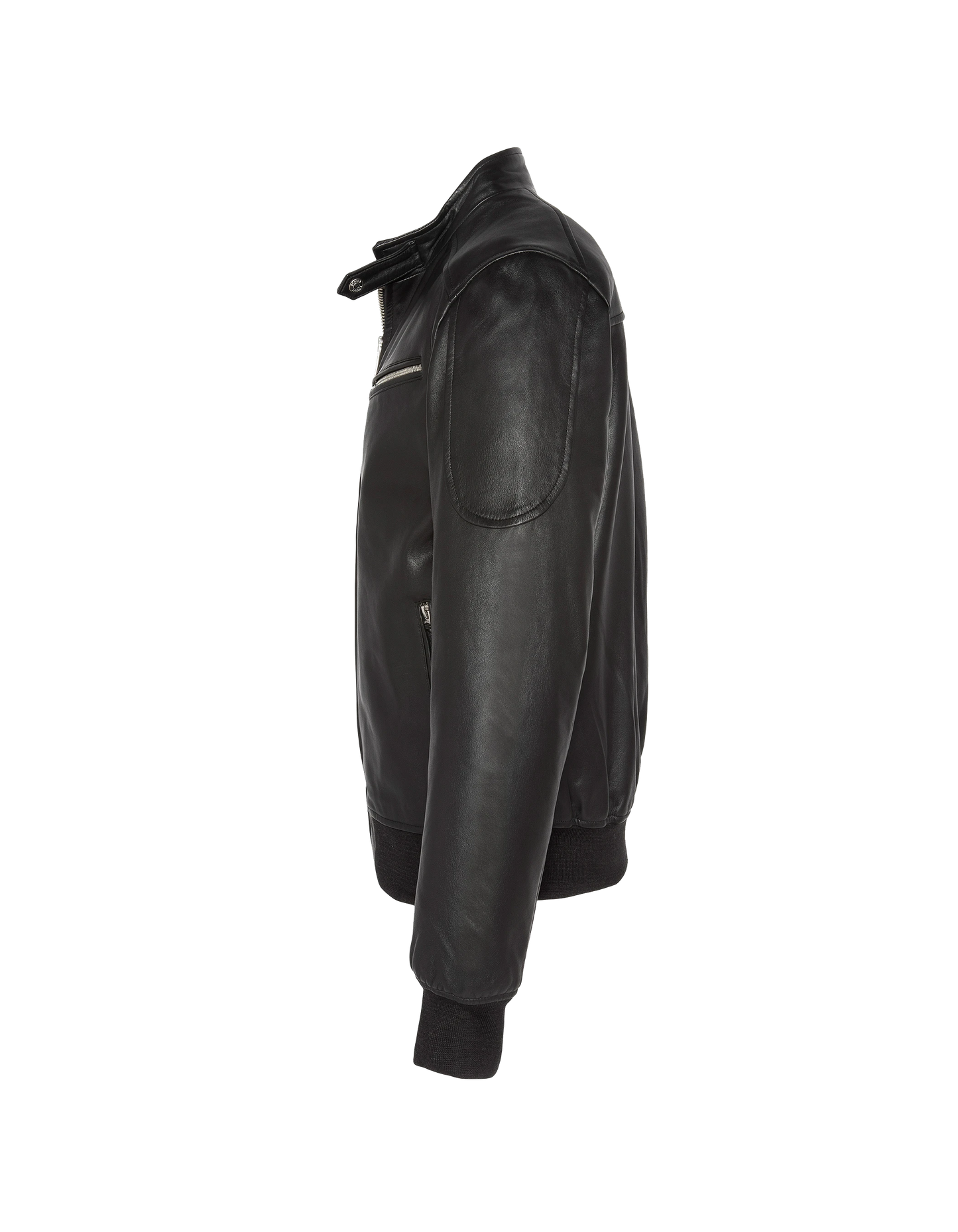 Giacca per motociclisti neri multipoche, pelle di agnello