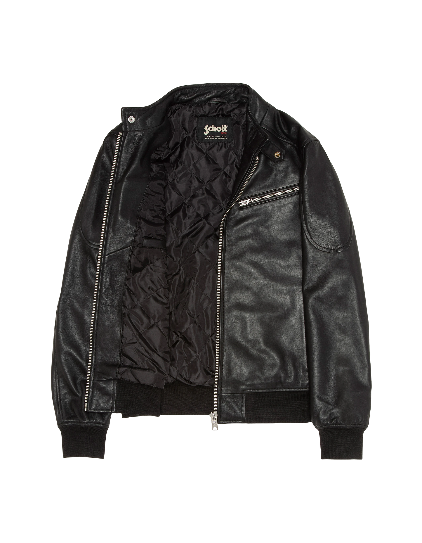 Giacca per motociclisti neri multipoche, pelle di agnello