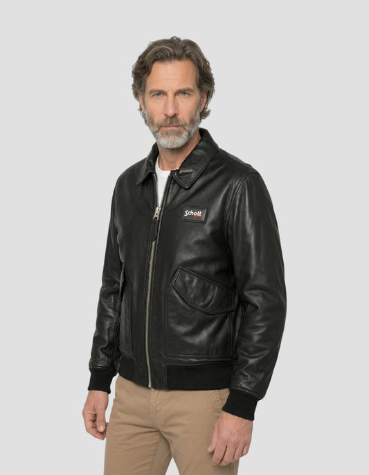 Schwarze CWU -Jacke, Lammleder