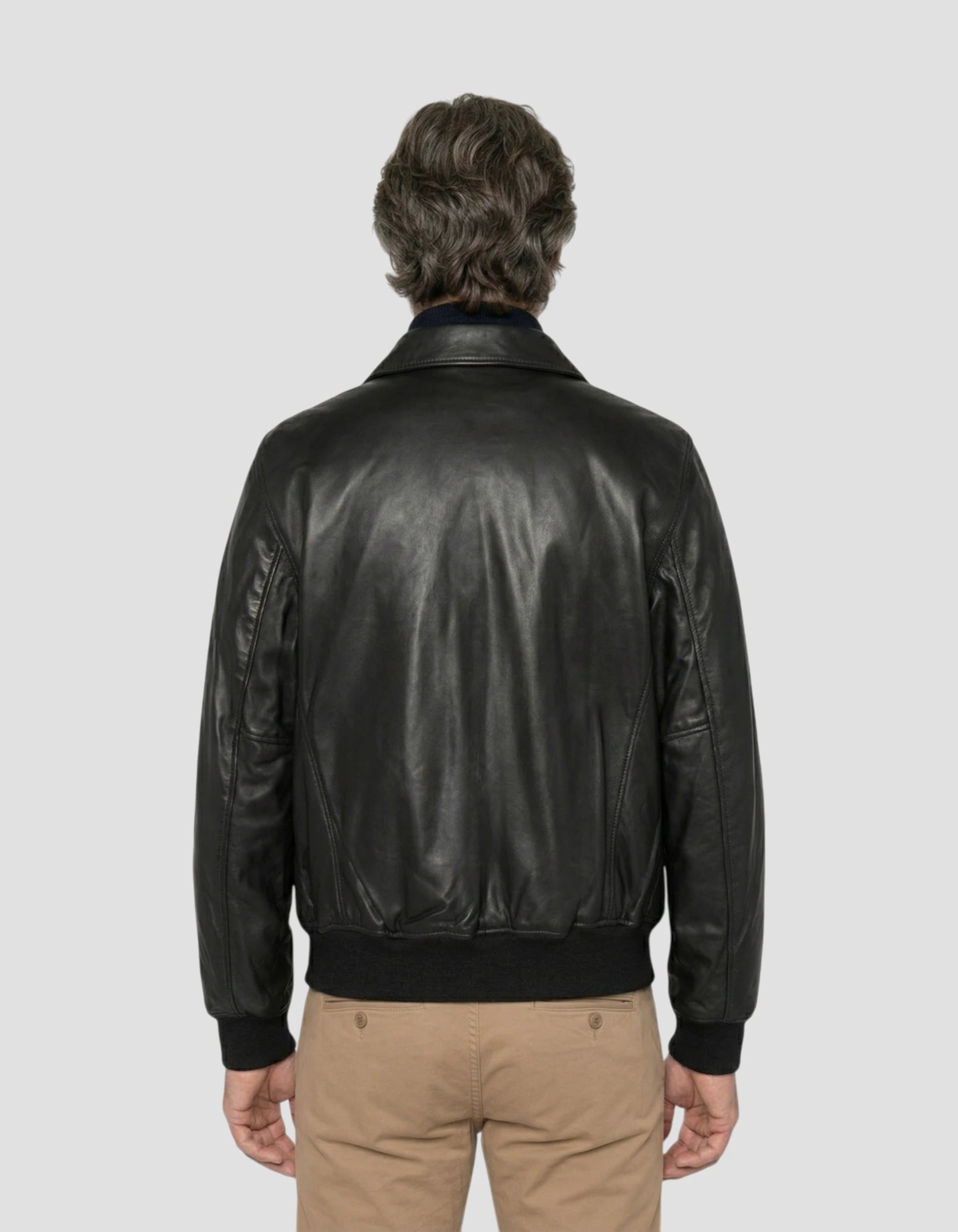 Schott ブラック ムートンジャケット L Schott Men's B-15 Style Leather Sleeves Wool Jacket - Frank's