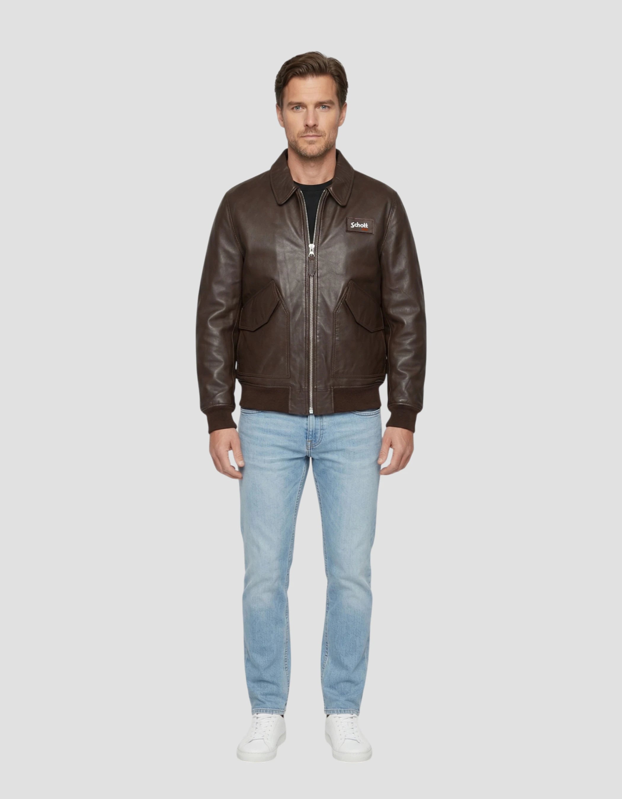 CWU brown jacket, lambskin leather-1