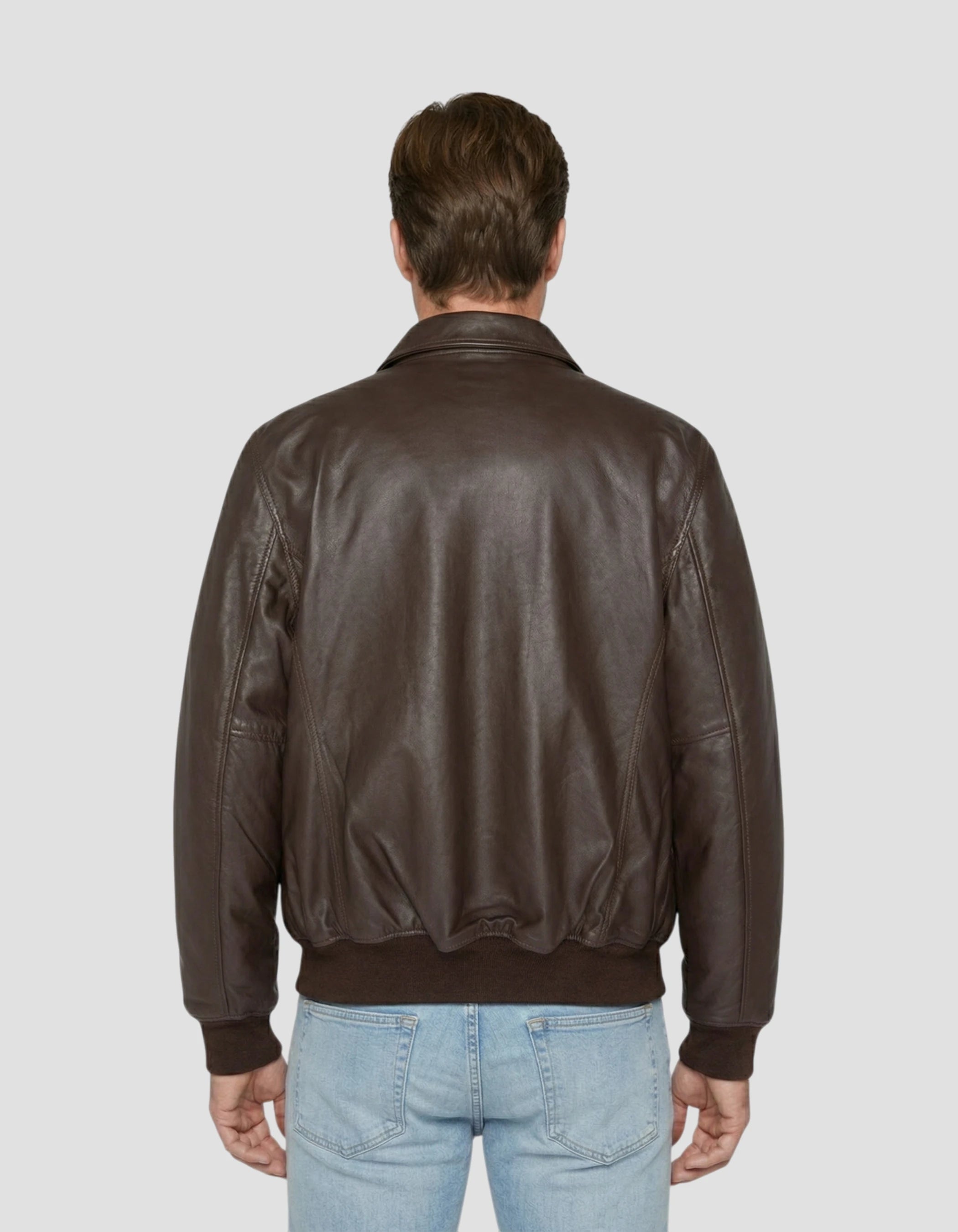 CWU brown jacket, lambskin leather - LCJET | Schott NYC®