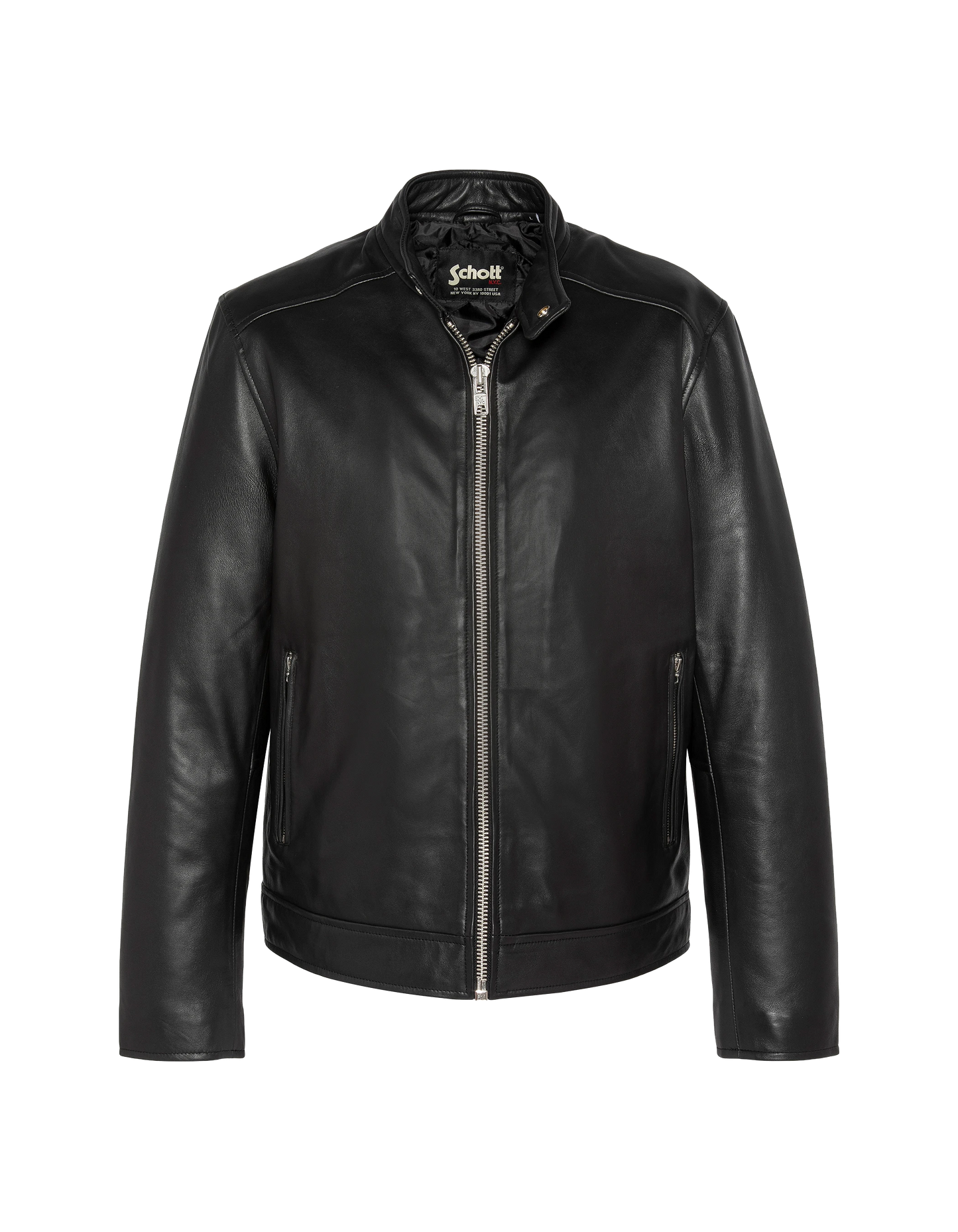 Giacca da motociclista nero, pelle di agnello