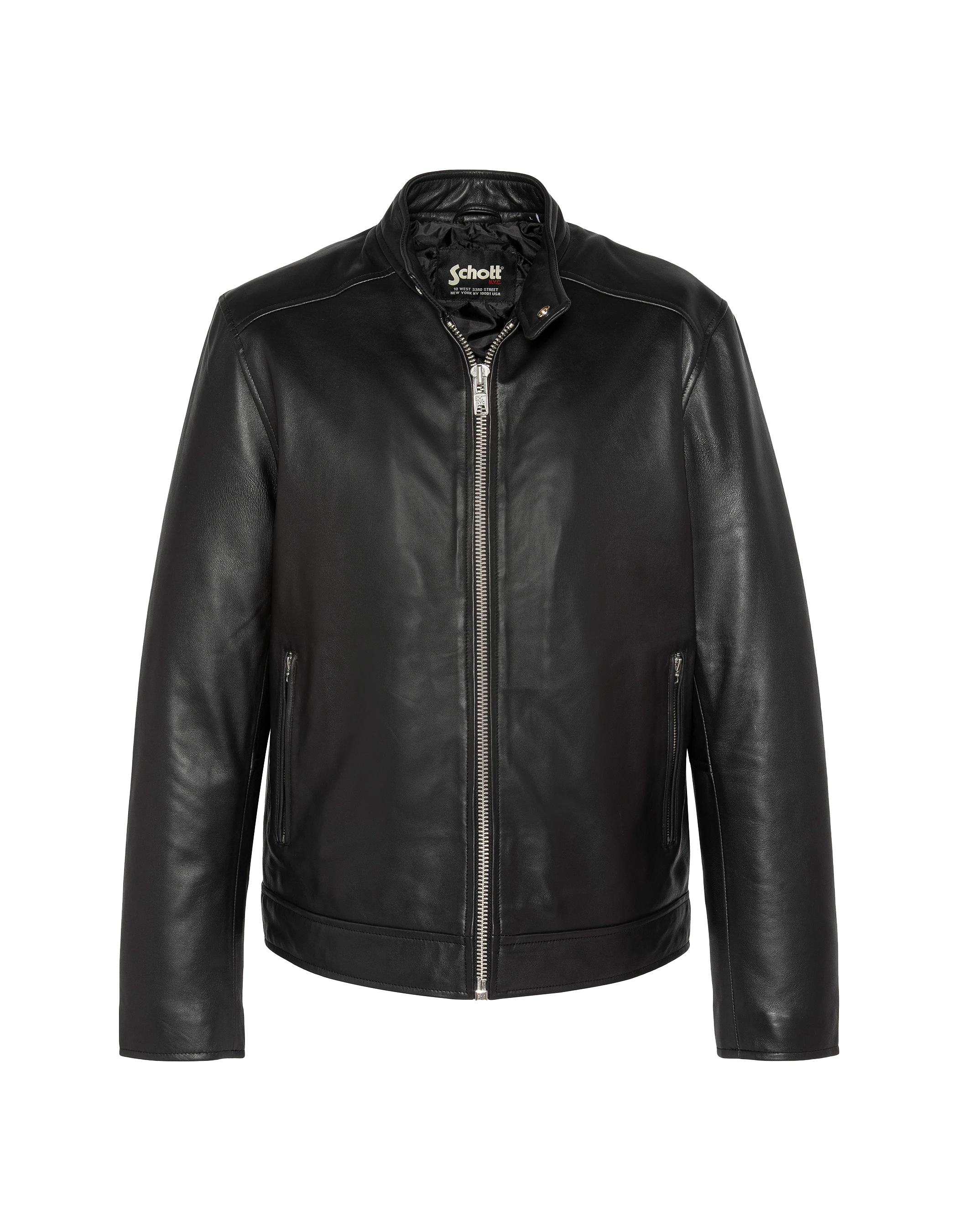 Giacca da motociclista nero, pelle di agnello-2