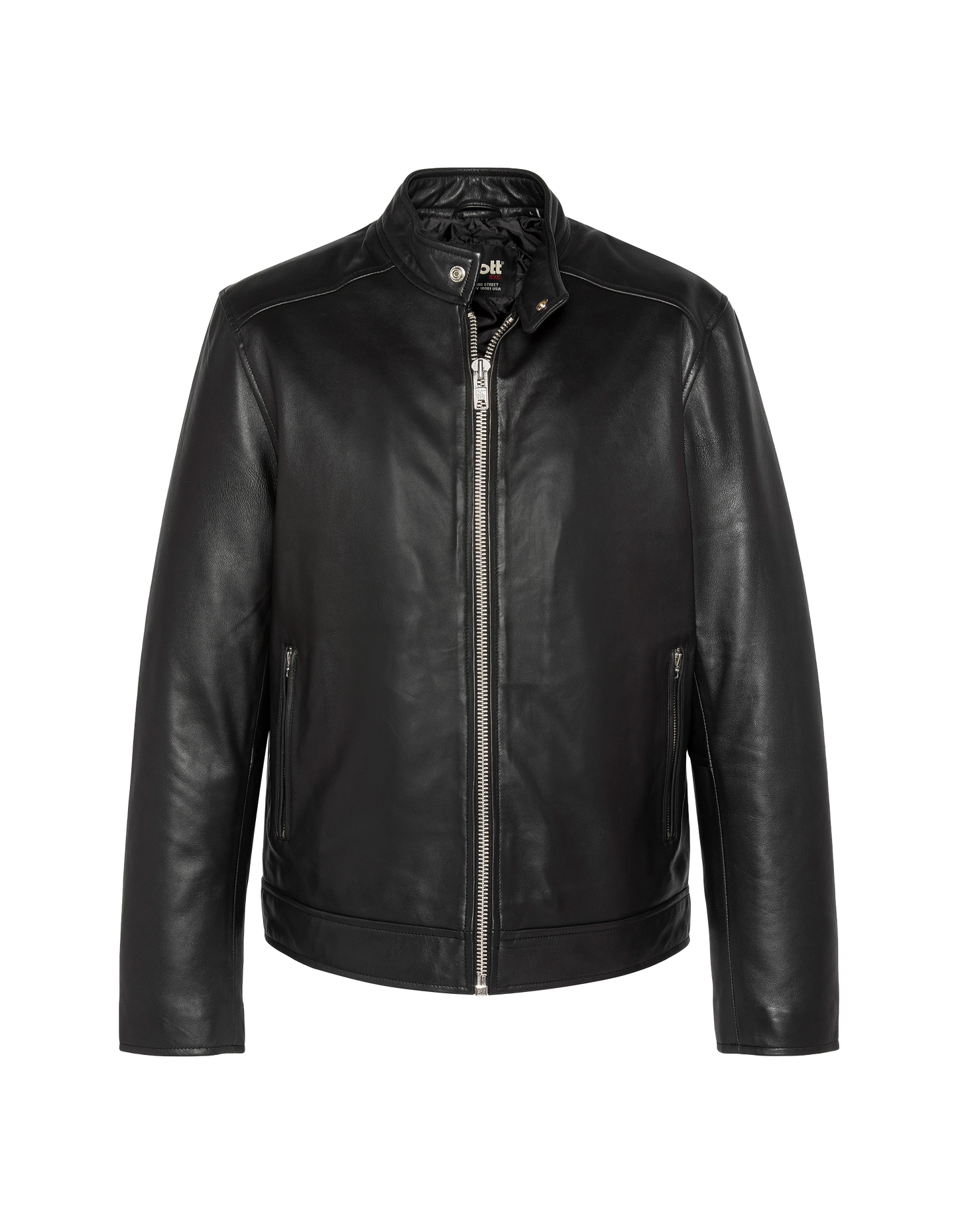 Giacca da motociclista nero, pelle di agnello