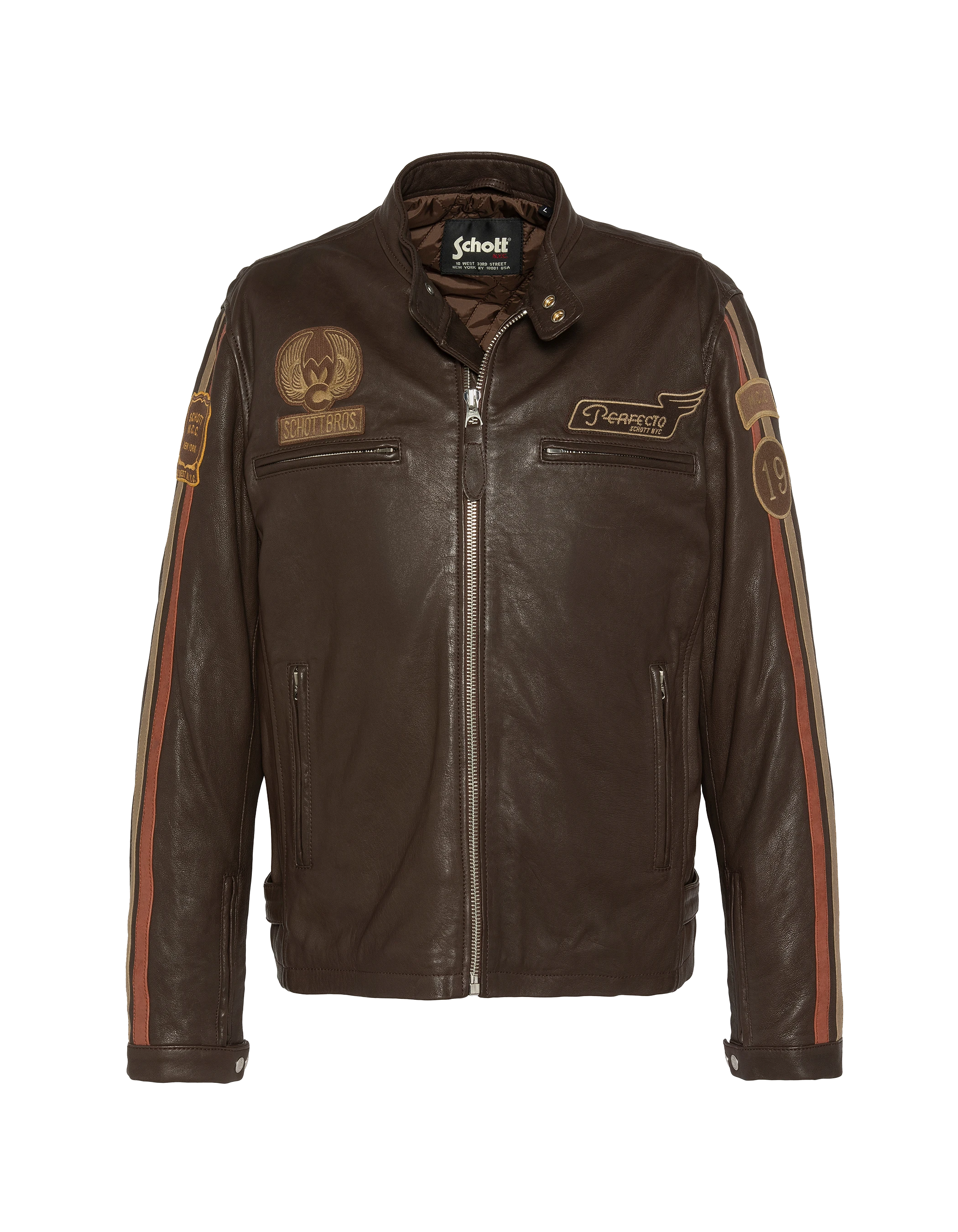 Brown biker jacket, lamb leather-2