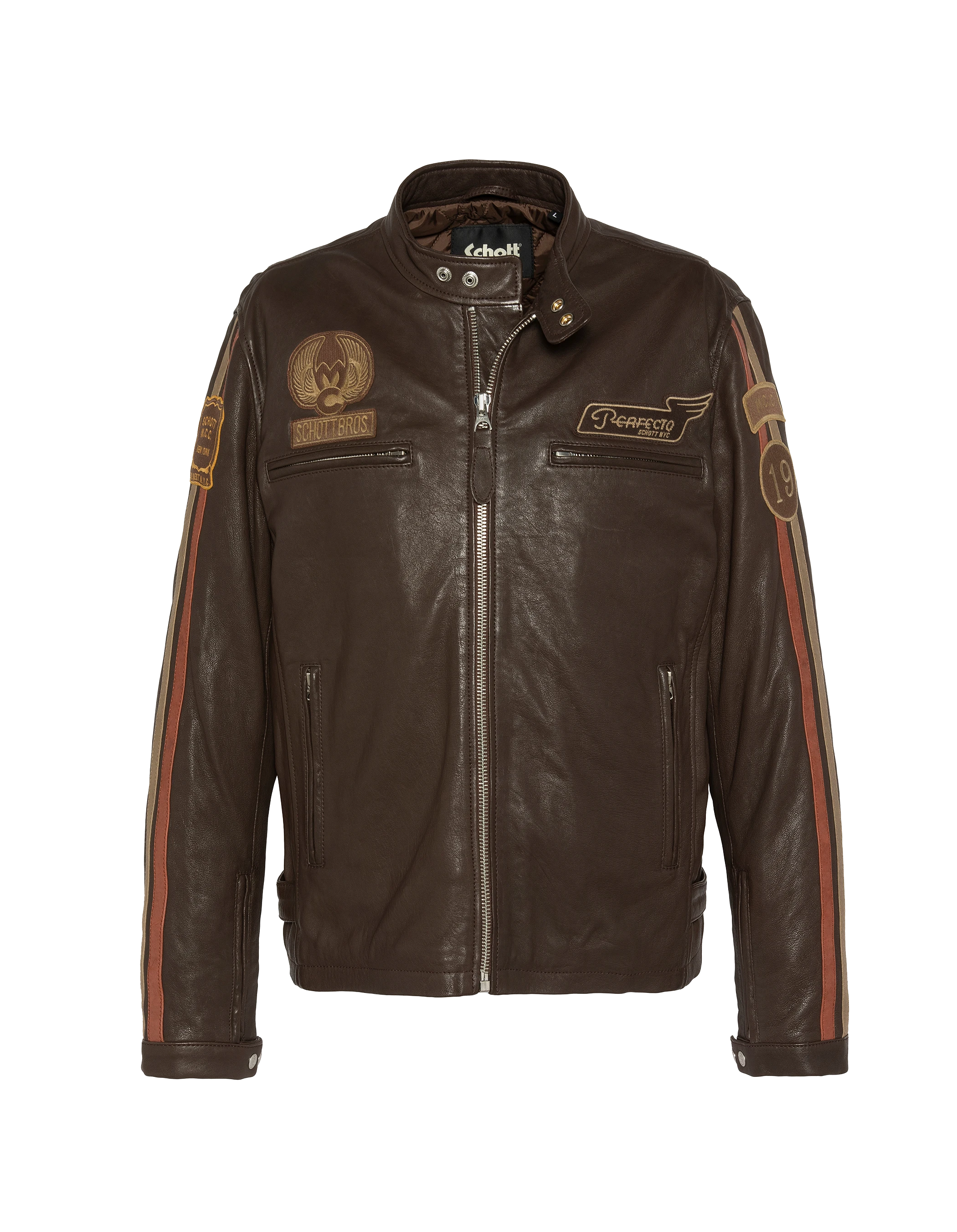Brown biker jacket, lamb leather-7