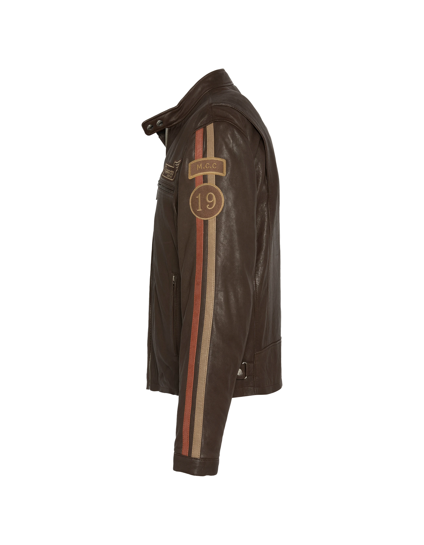 Brown biker jacket, lamb leather