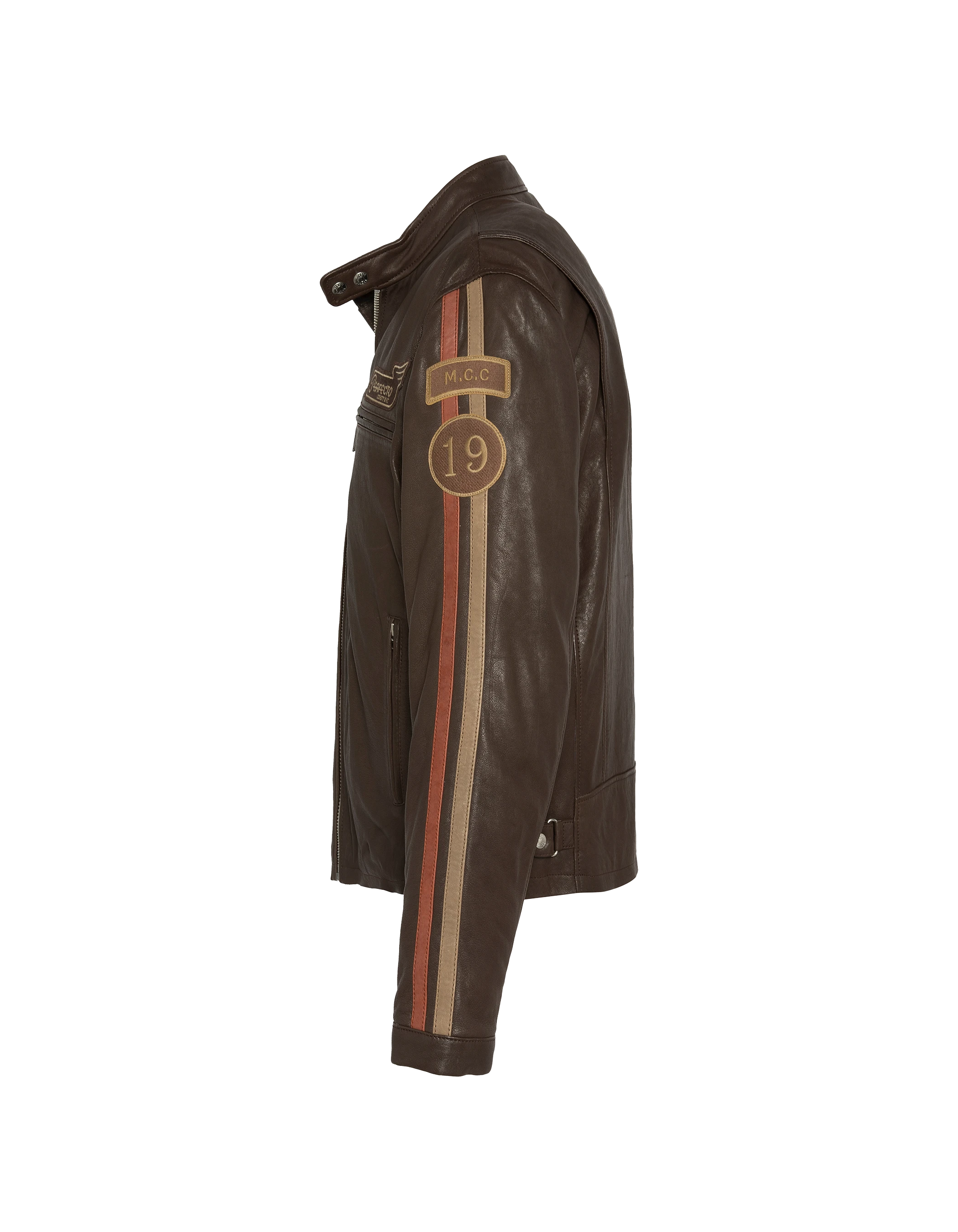 Brown biker jacket, lamb leather-9