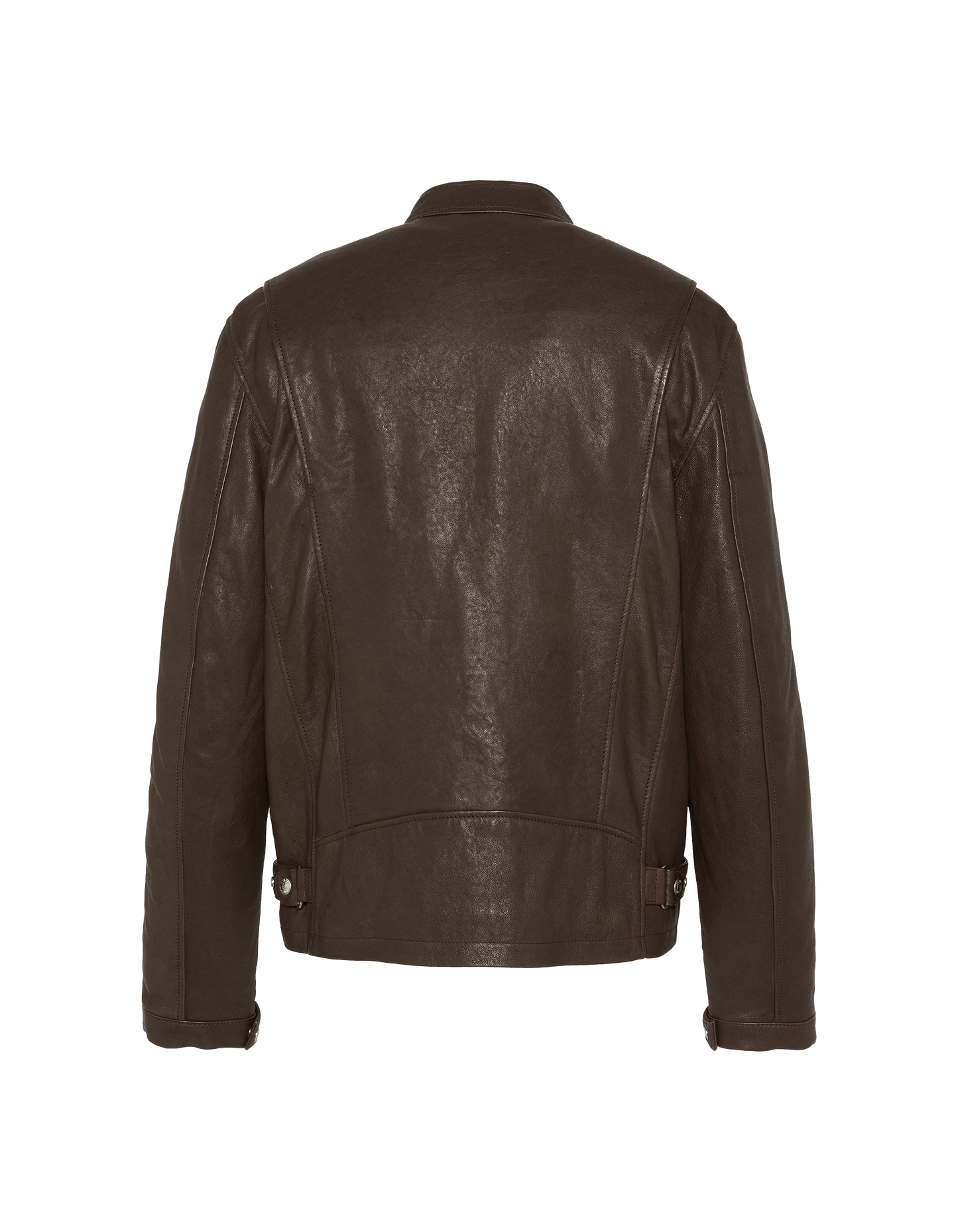 Brown biker jacket, lamb leather