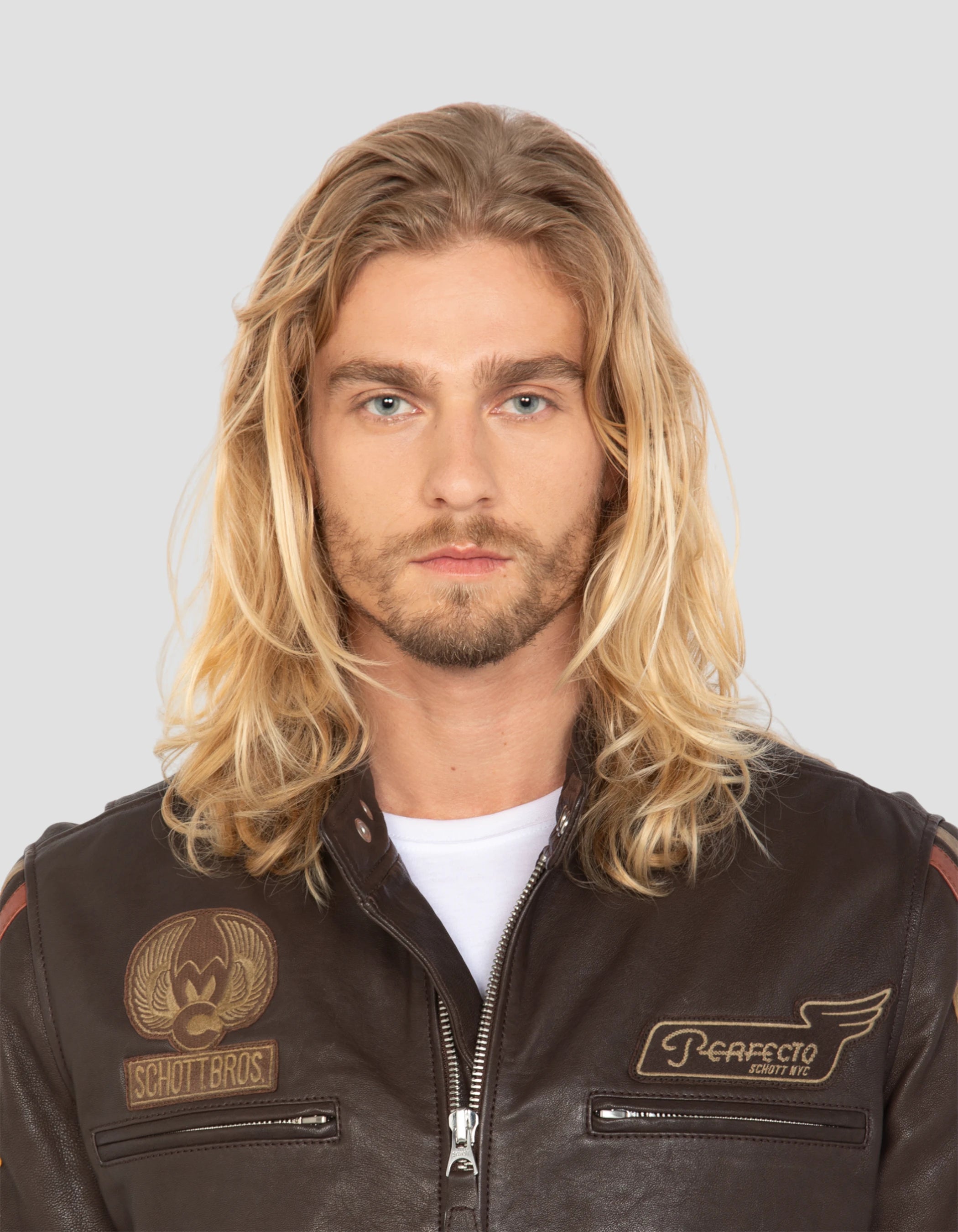 Brown biker jacket, lamb leather-5